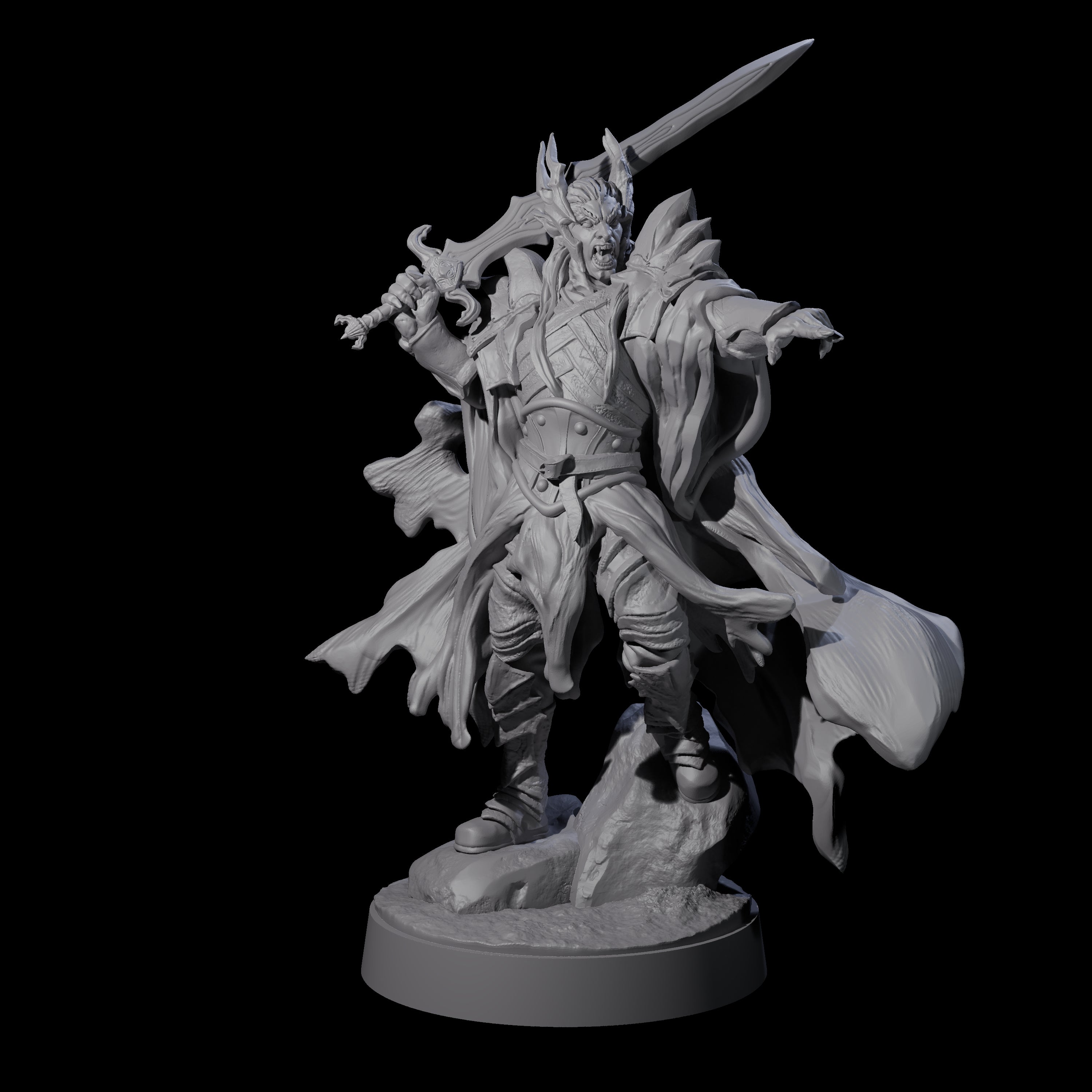 Pointing Armoured Dreadlord Miniature for Dungeons and Dragons, Pathfinder or other TTRPGs