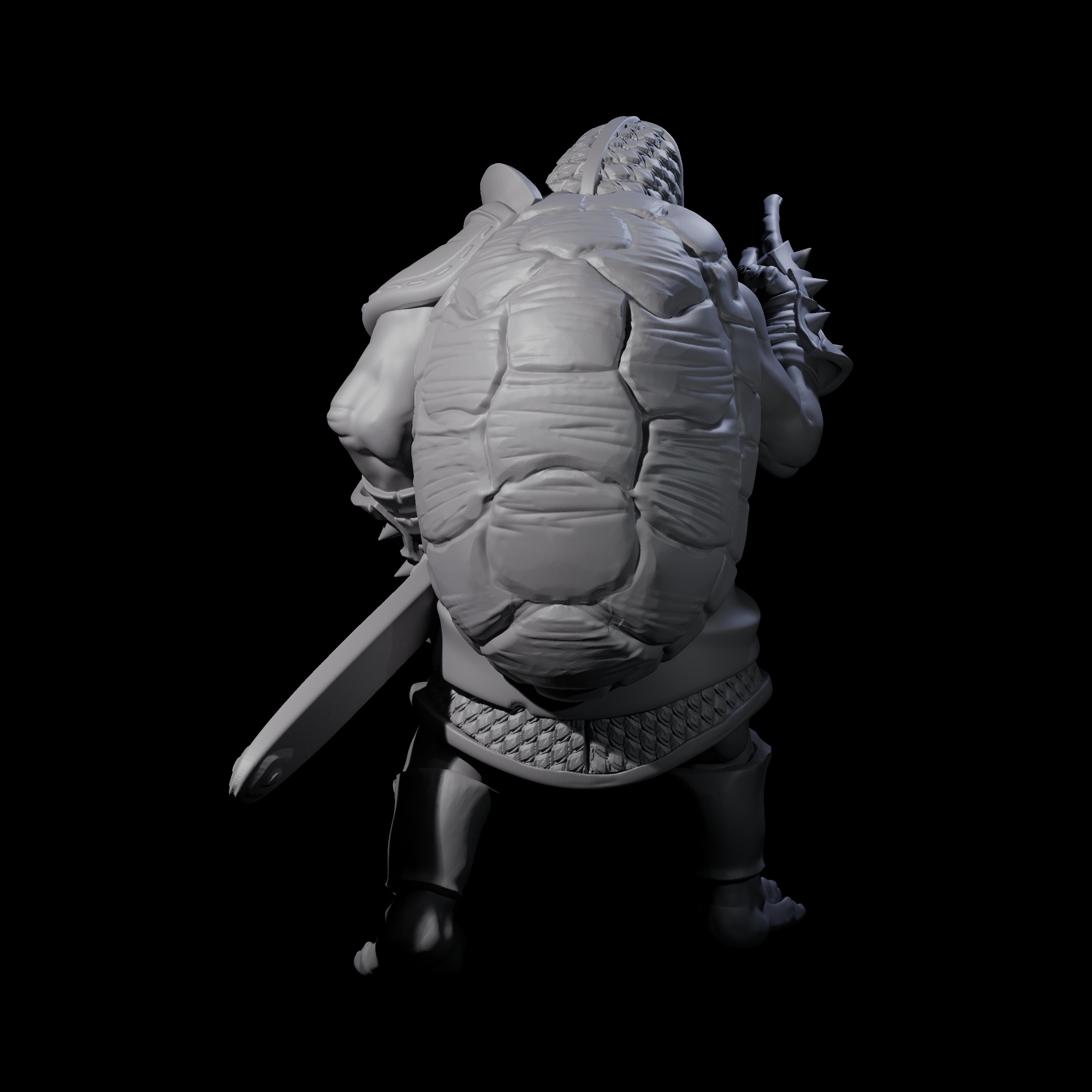 Pointing Female Tortle Barbarian Miniature for Dungeons and Dragons, Pathfinder or other TTRPGs