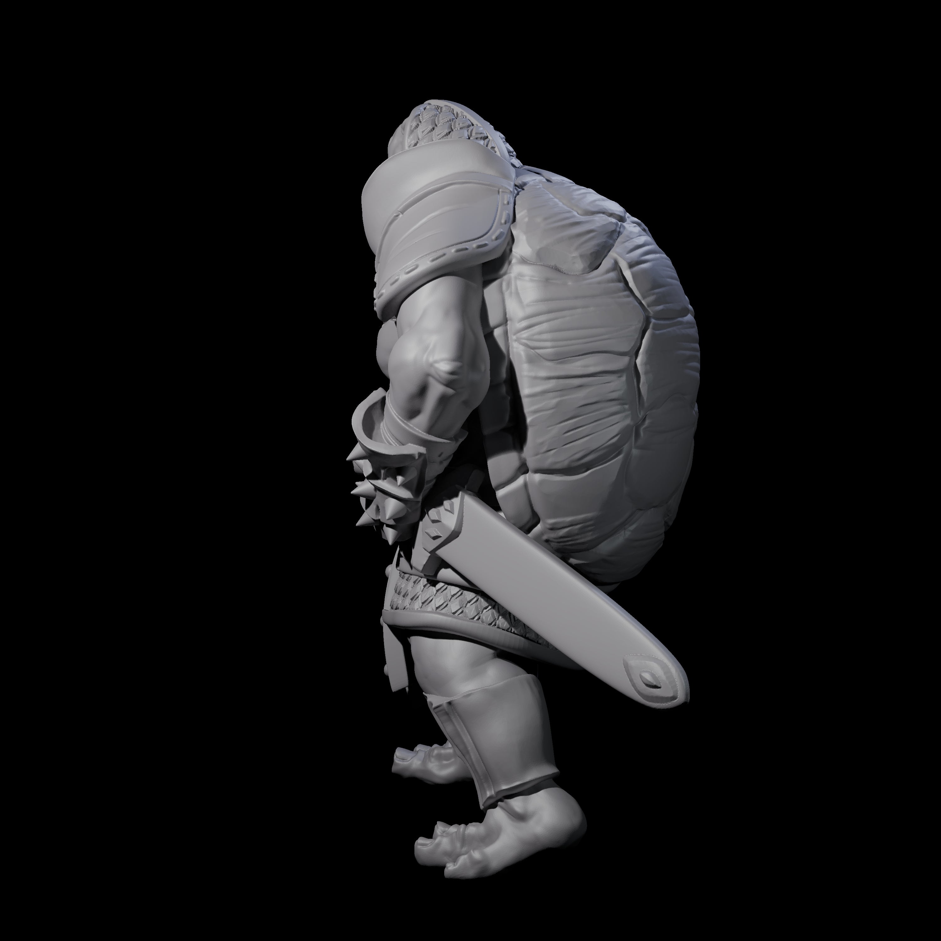 Pointing Female Tortle Barbarian Miniature for Dungeons and Dragons, Pathfinder or other TTRPGs