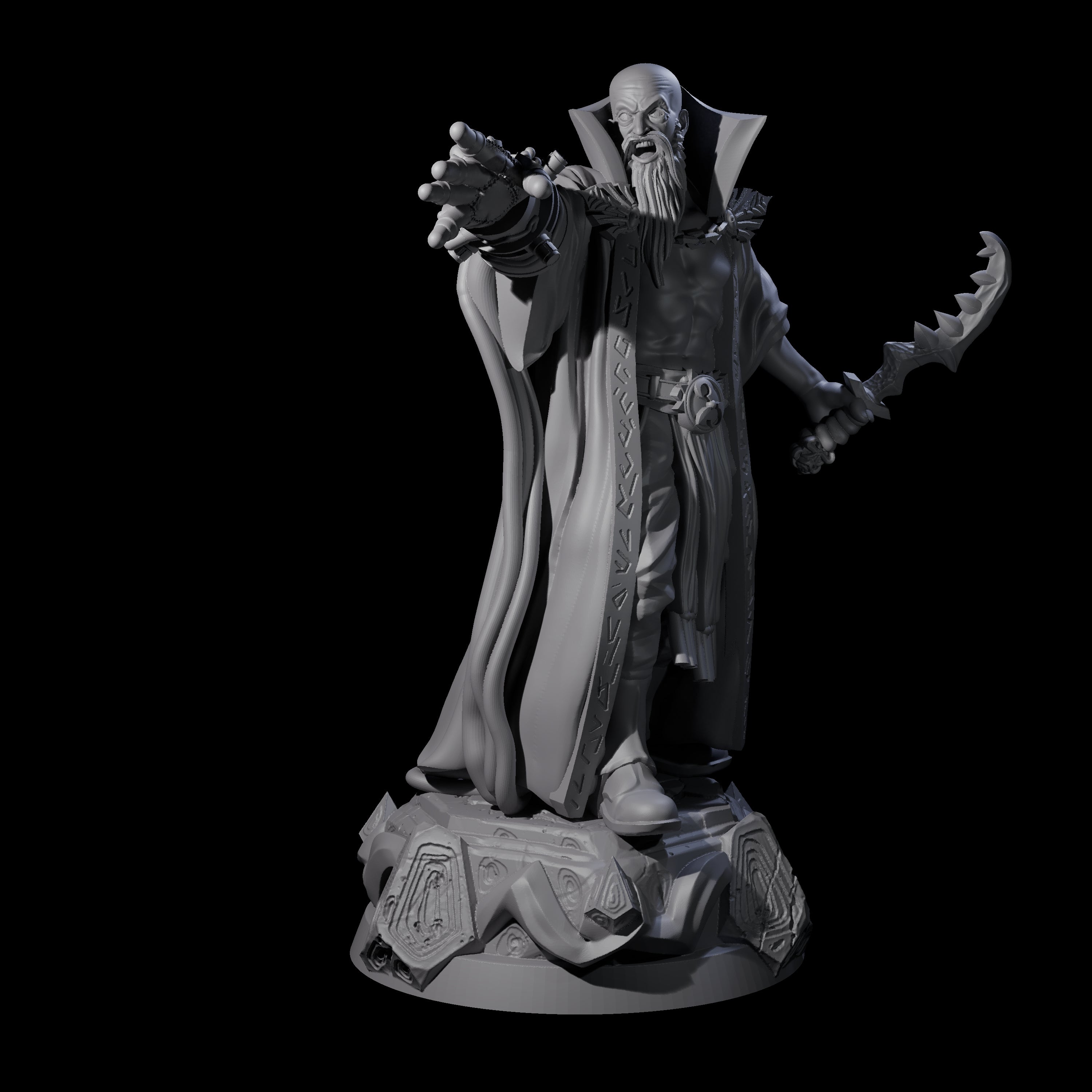 Pointing Human Cultist Miniature for Dungeons and Dragons, Pathfinder or other TTRPGs