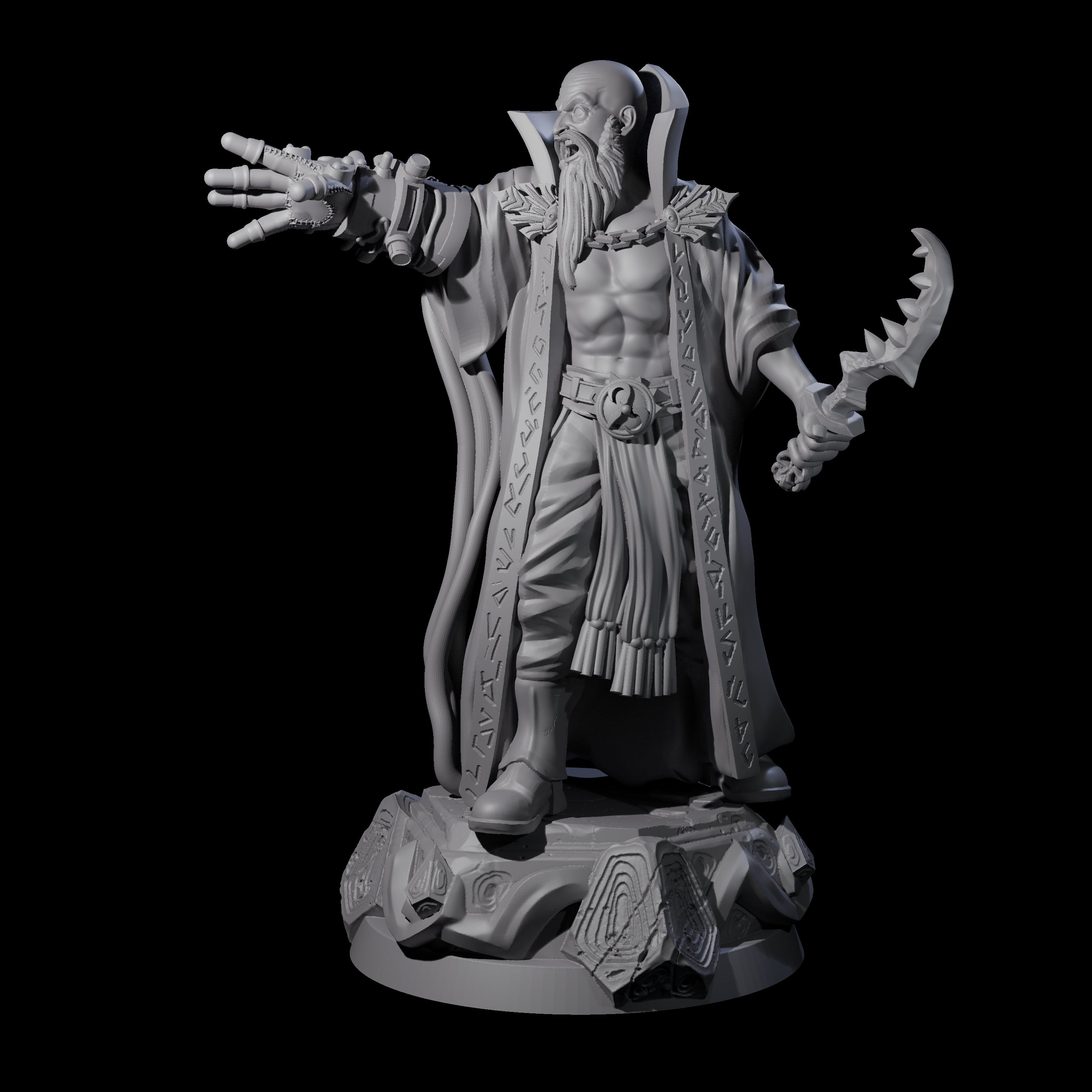 Pointing Human Cultist Miniature for Dungeons and Dragons, Pathfinder or other TTRPGs