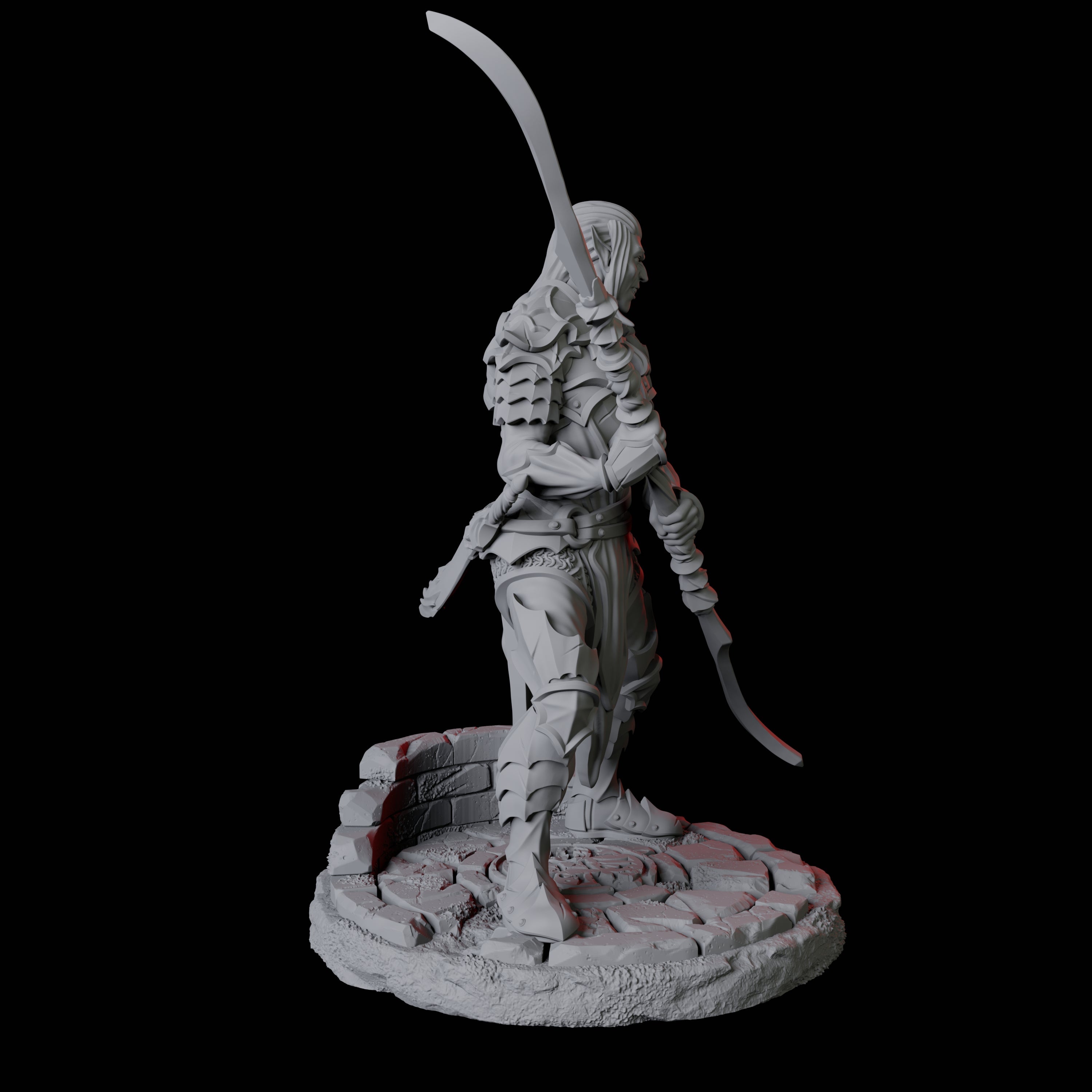 Poised Fighter B Miniature for Dungeons and Dragons, Pathfinder or other TTRPGs