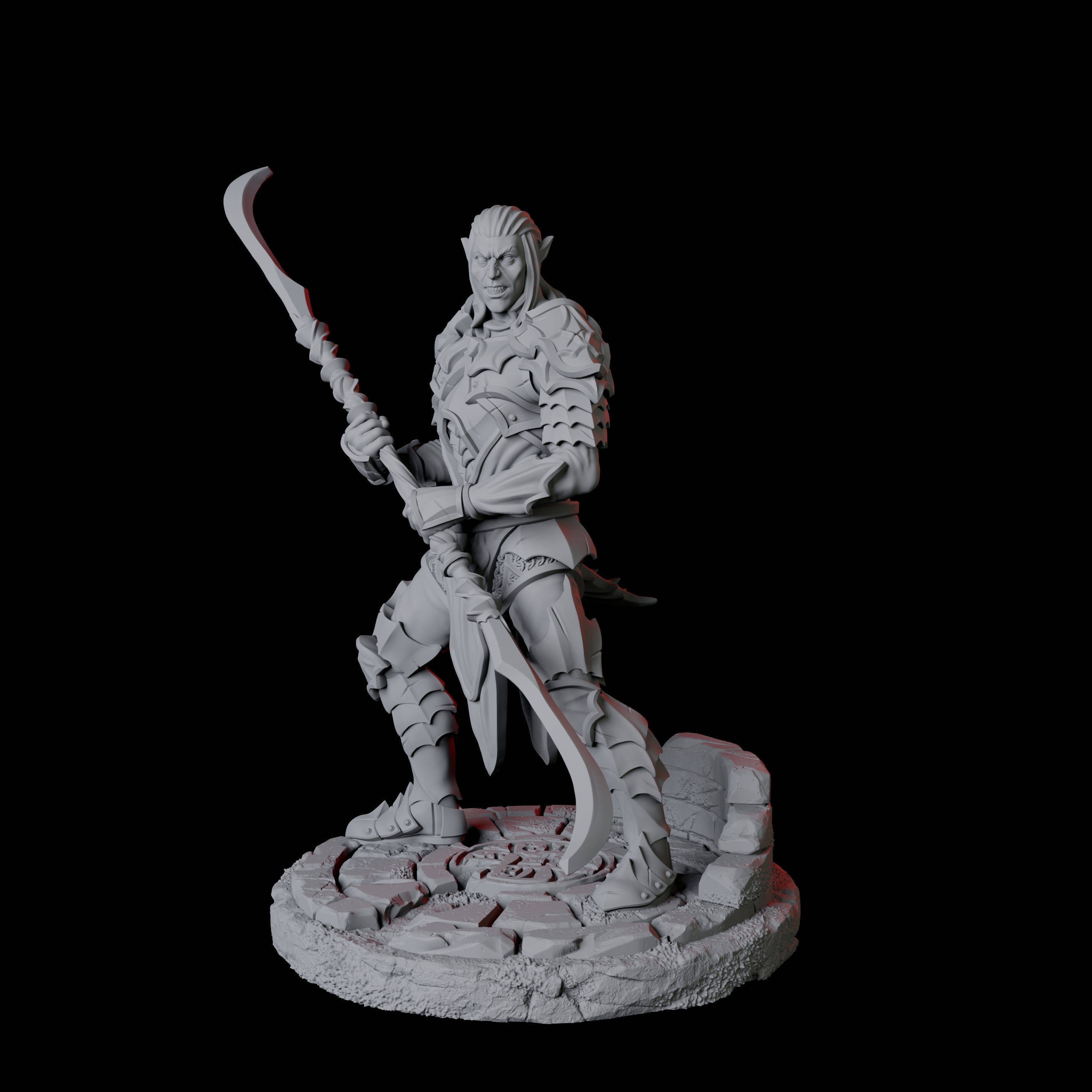 Poised Fighter B Miniature for Dungeons and Dragons, Pathfinder or other TTRPGs