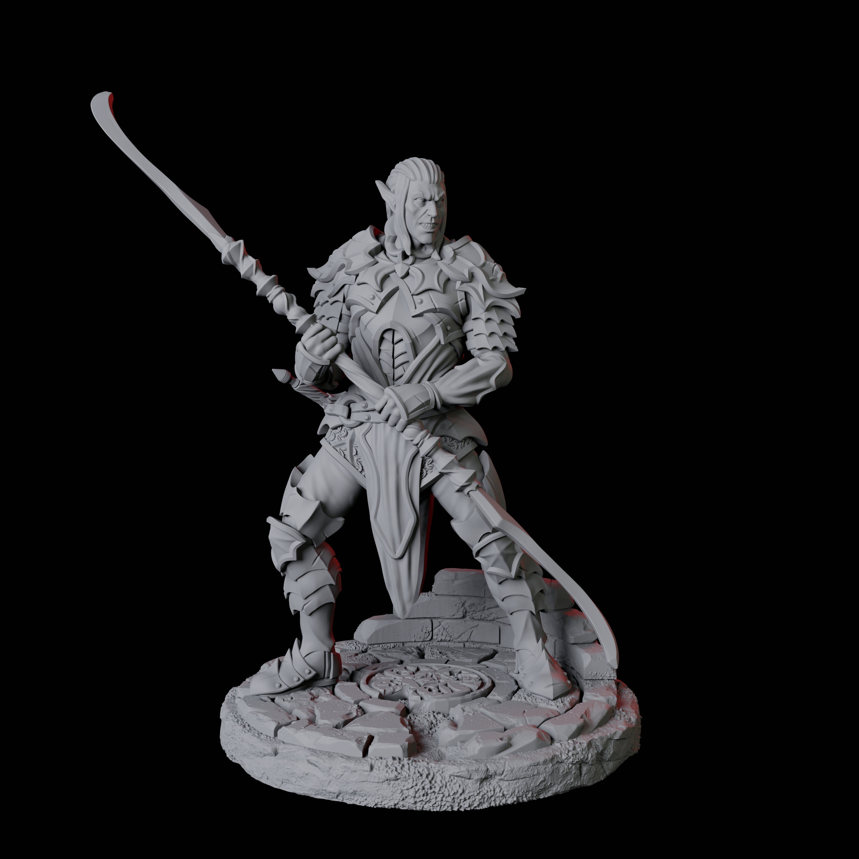 Poised Fighter B Miniature for Dungeons and Dragons, Pathfinder or other TTRPGs