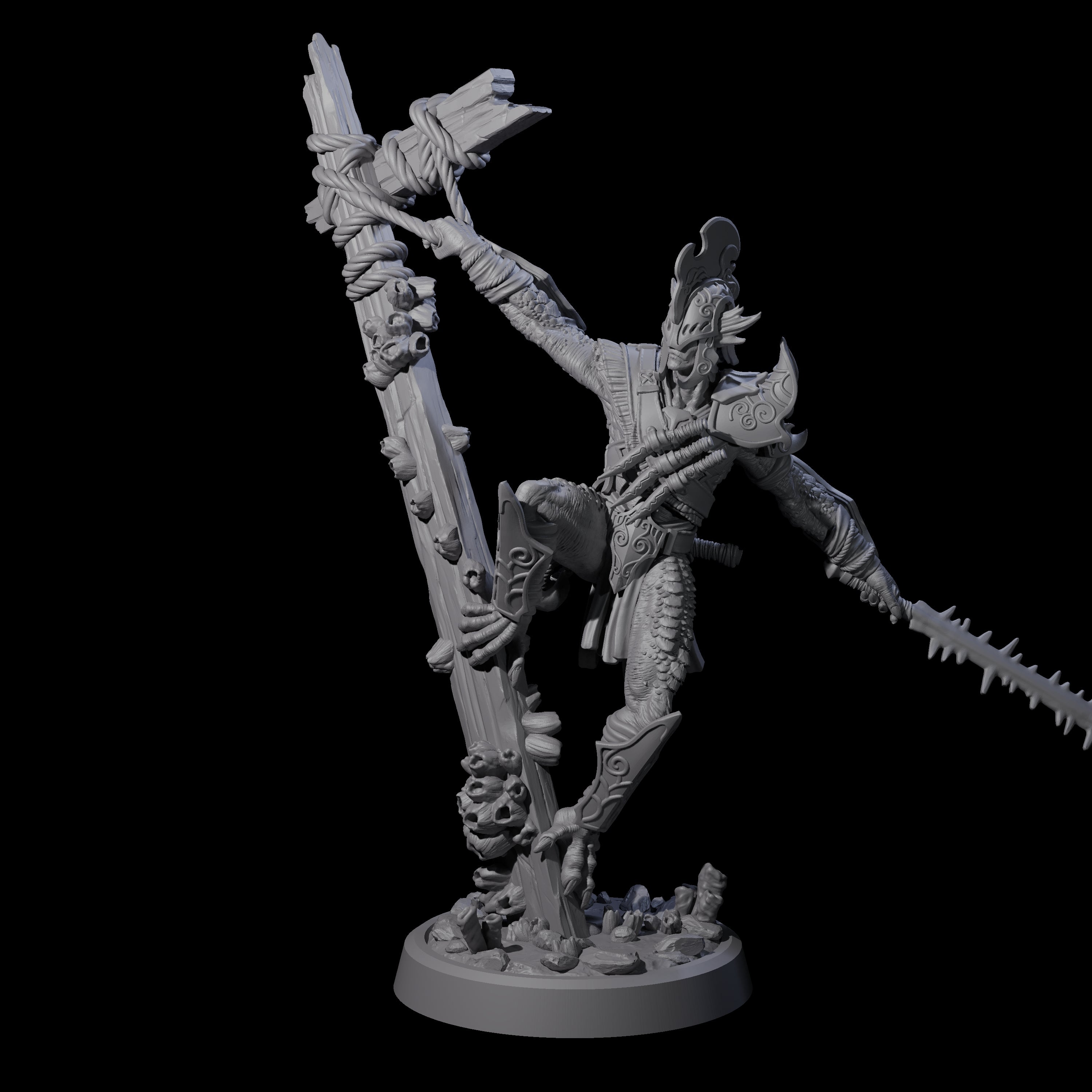 Poised Triton Paladin Miniature for Dungeons and Dragons, Pathfinder or other TTRPGs