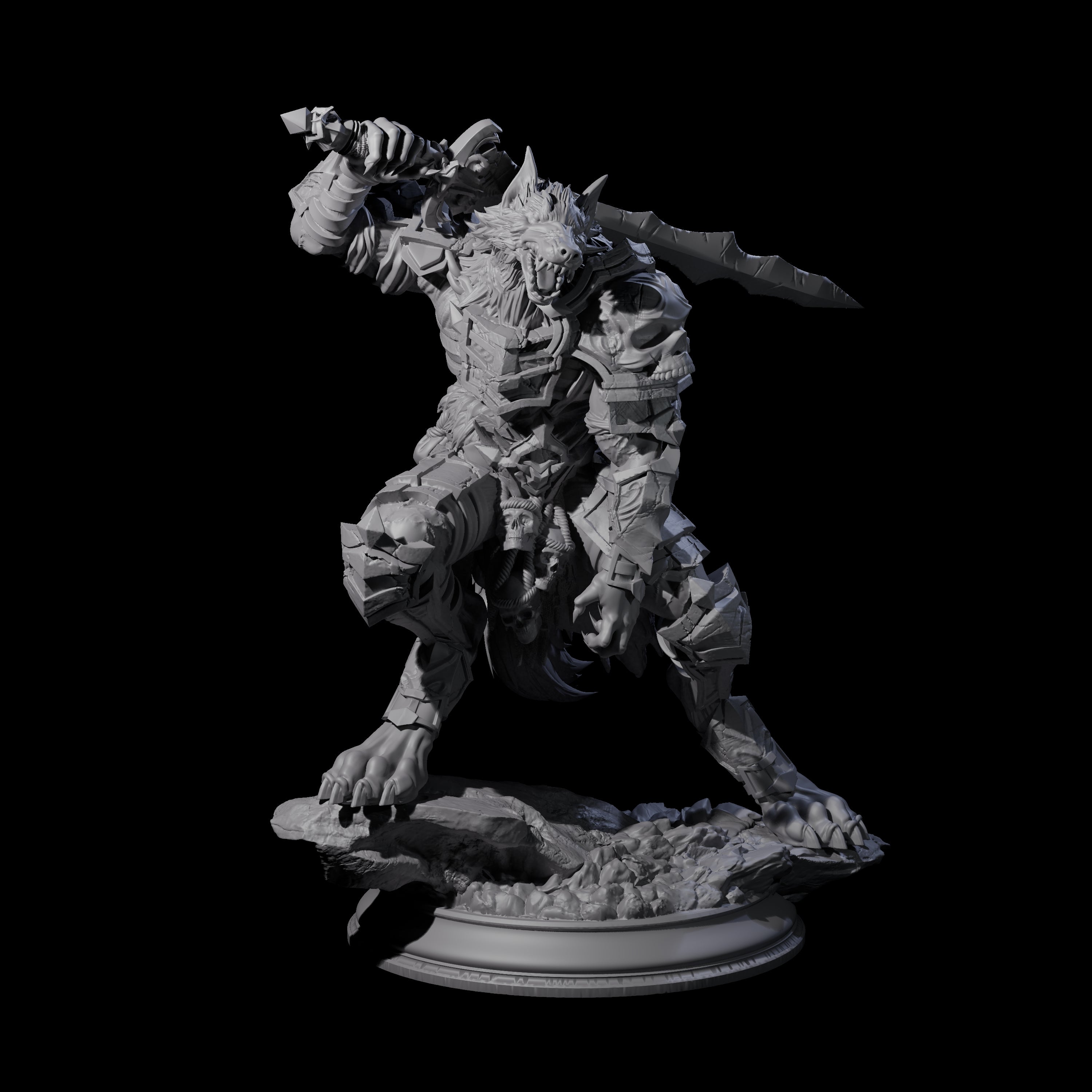 Poised Werewolf Fighter Miniature for Dungeons and Dragons, Pathfinder or other TTRPGs