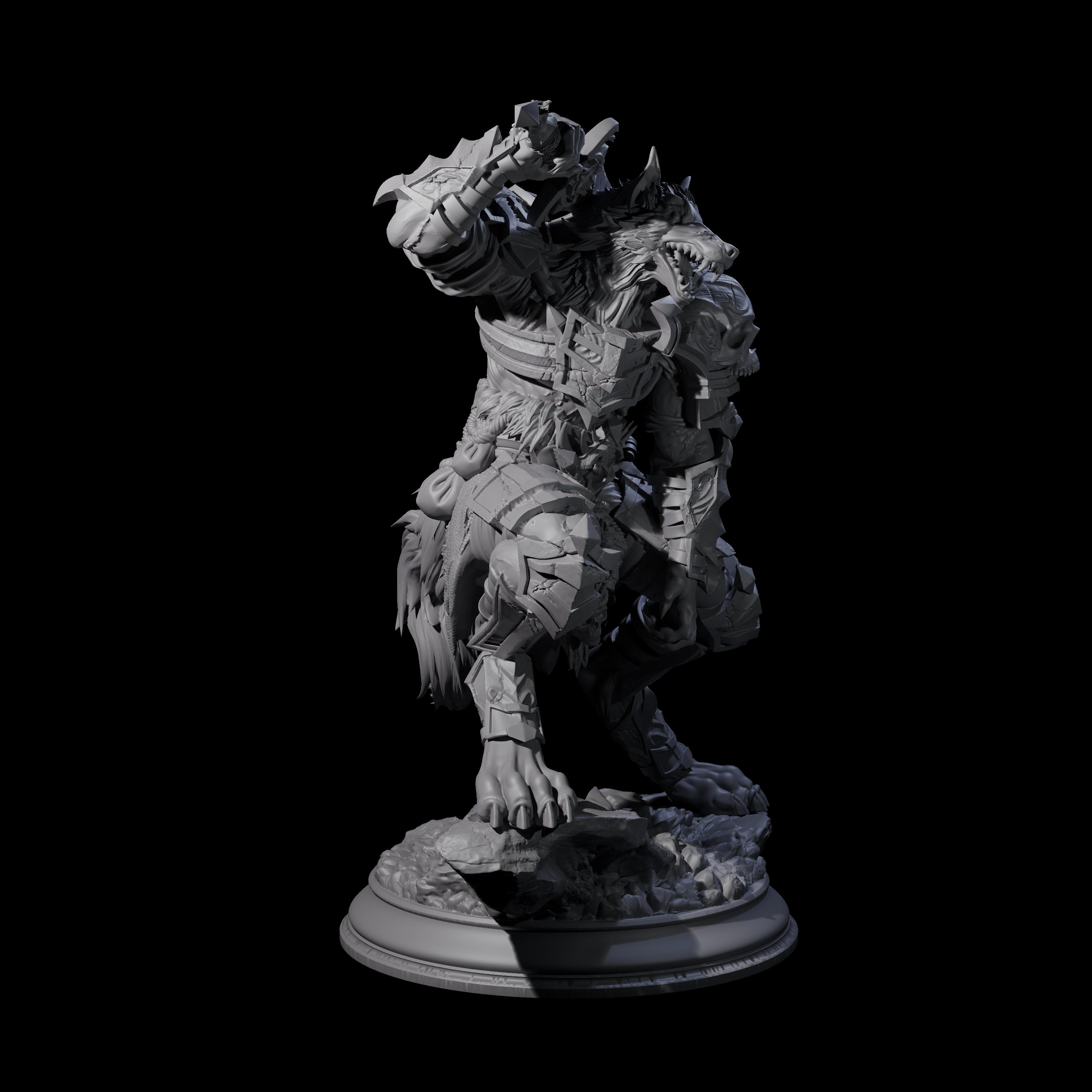 Poised Werewolf Fighter Miniature for Dungeons and Dragons, Pathfinder or other TTRPGs