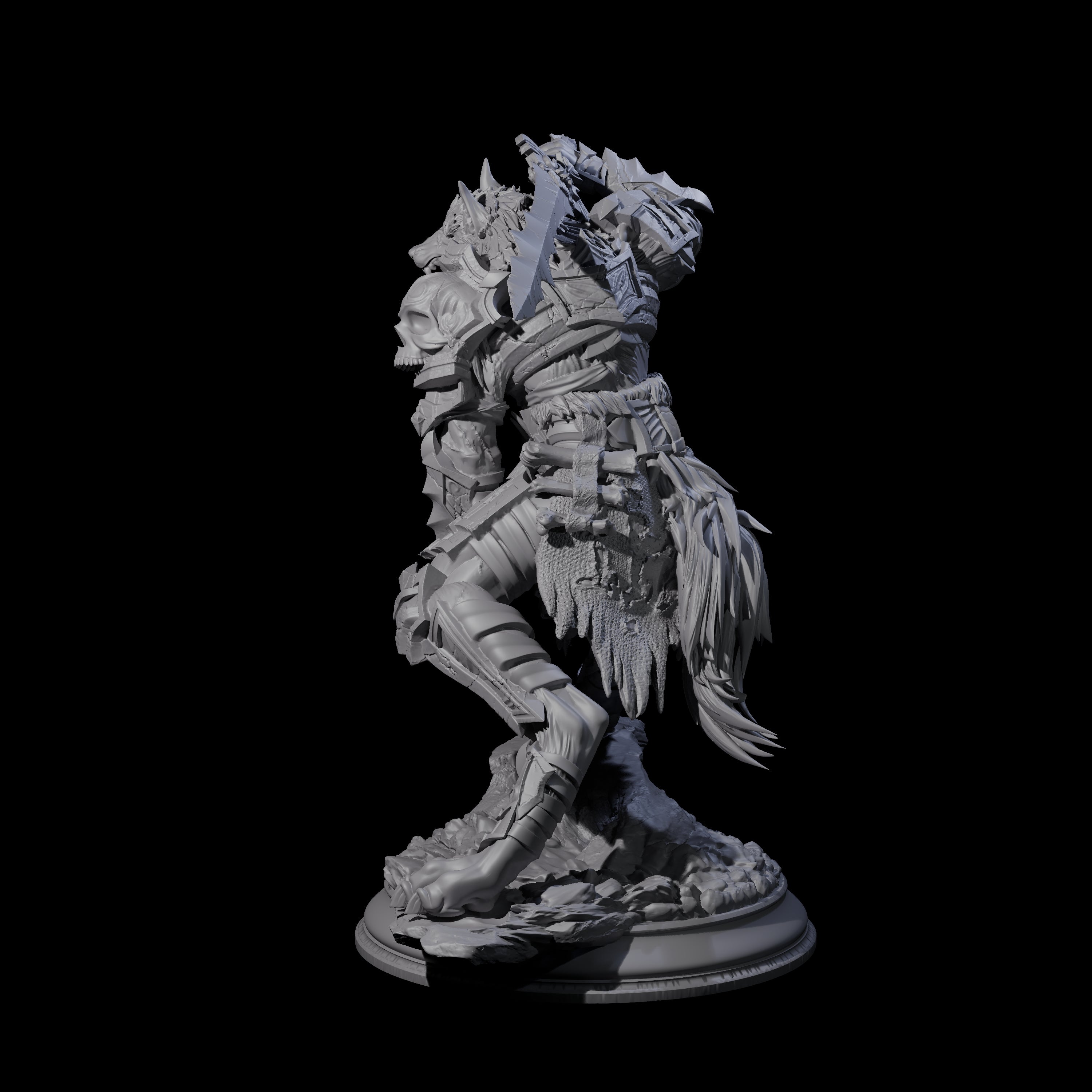 Poised Werewolf Fighter Miniature for Dungeons and Dragons, Pathfinder or other TTRPGs