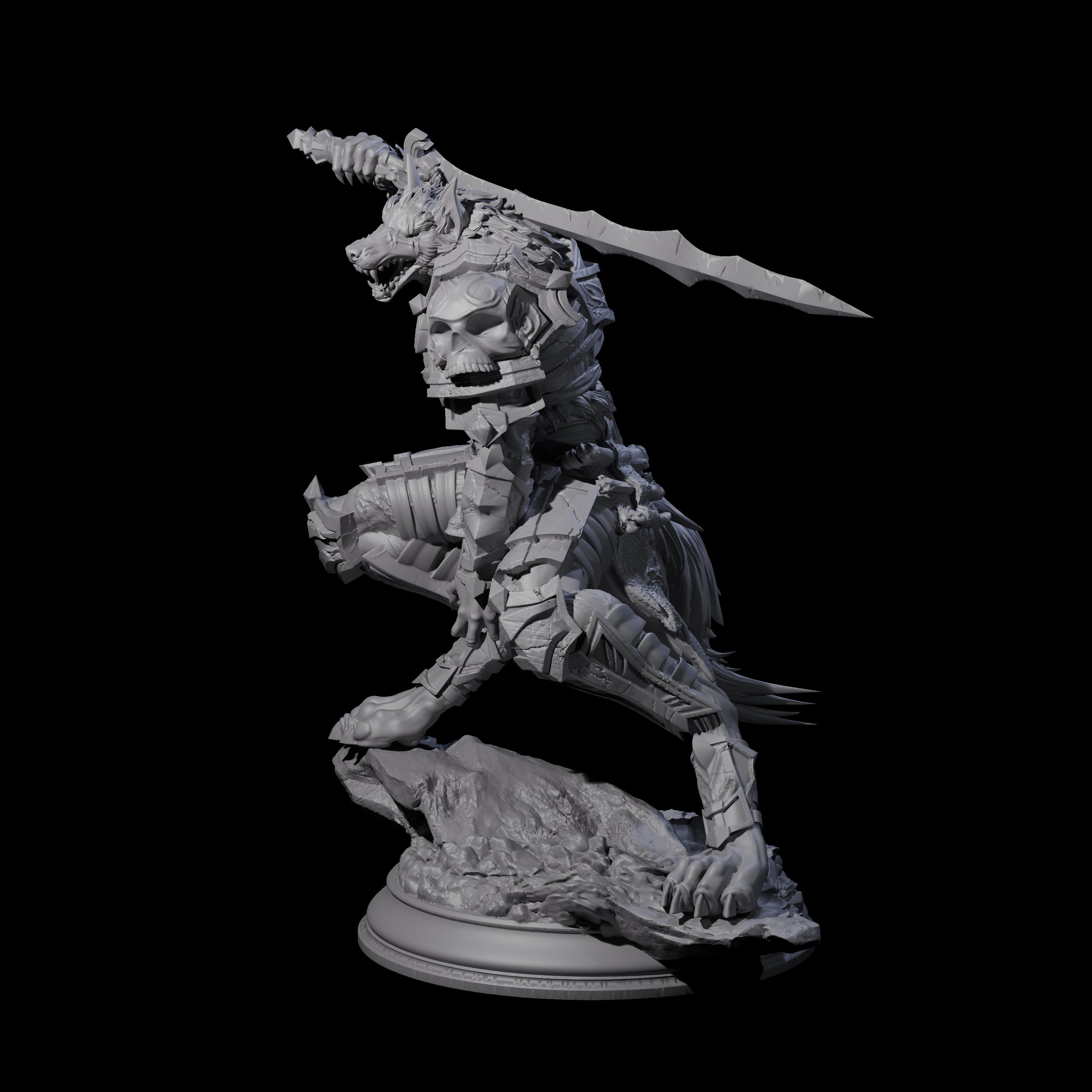 Poised Werewolf Fighter Miniature for Dungeons and Dragons, Pathfinder or other TTRPGs