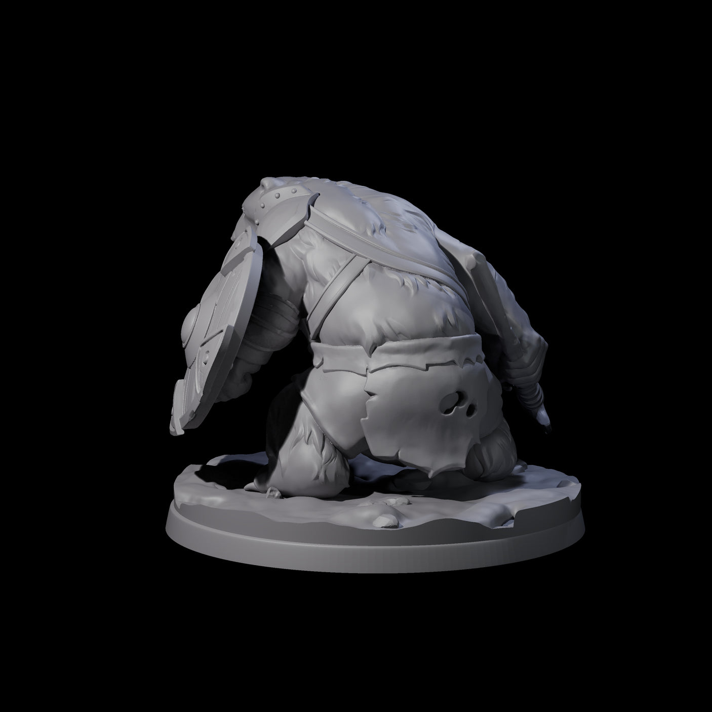 Polar Ursine Warrior B Miniature for Dungeons and Dragons, Pathfinder or other TTRPGs