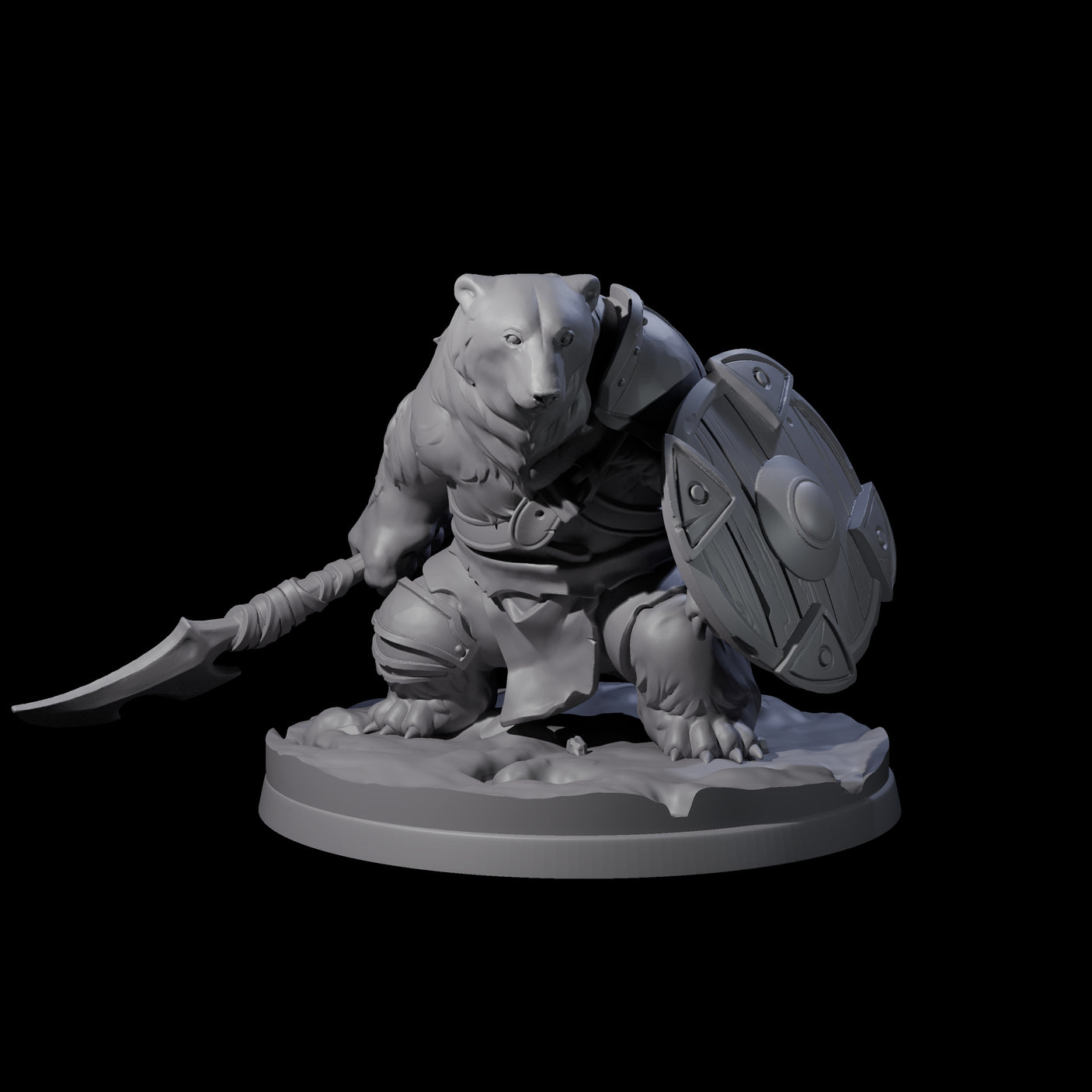 Polar Ursine Warriors Miniature for Dungeons and Dragons, Pathfinder or other TTRPGs