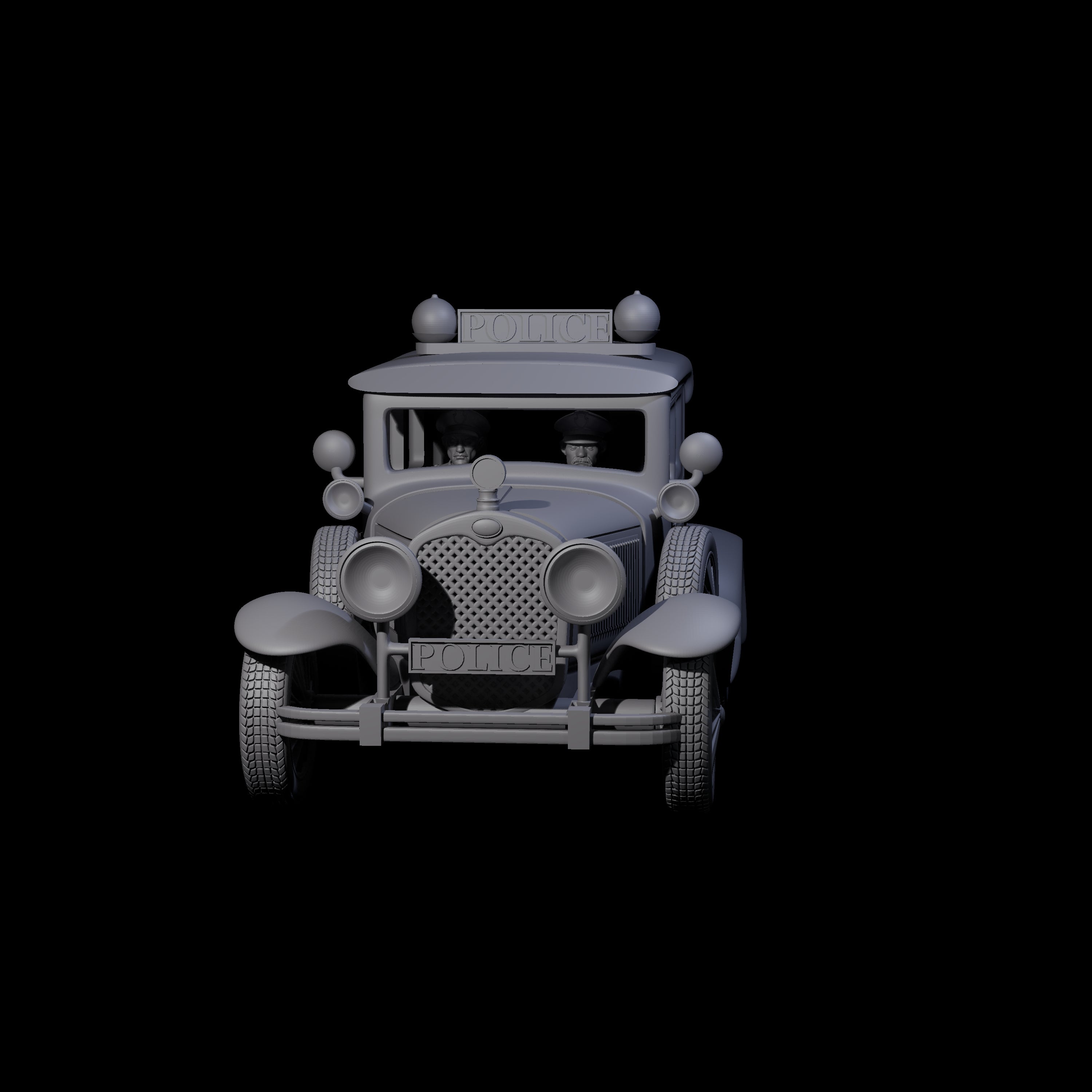 Police Car Ford Model A Miniature for Dungeons and Dragons, Pathfinder or other TTRPGs