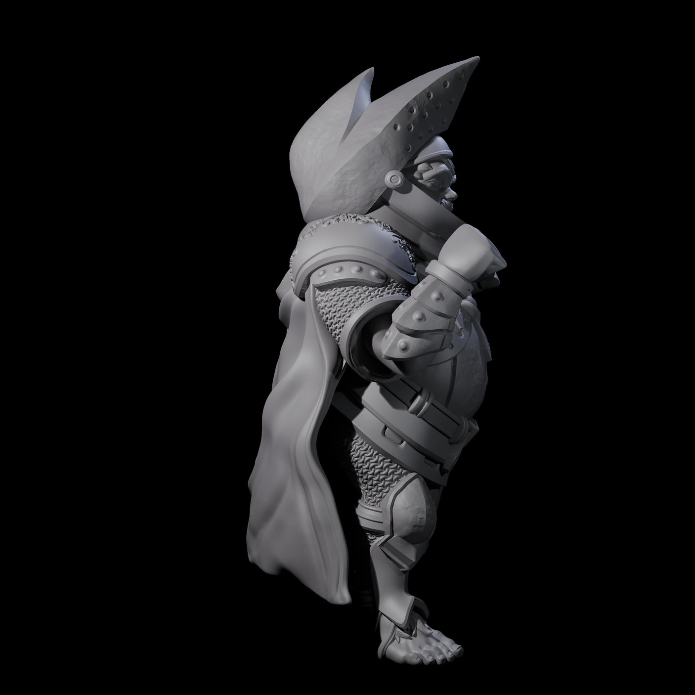 Portly Little Knight Miniature for Dungeons and Dragons, Pathfinder or other TTRPGs