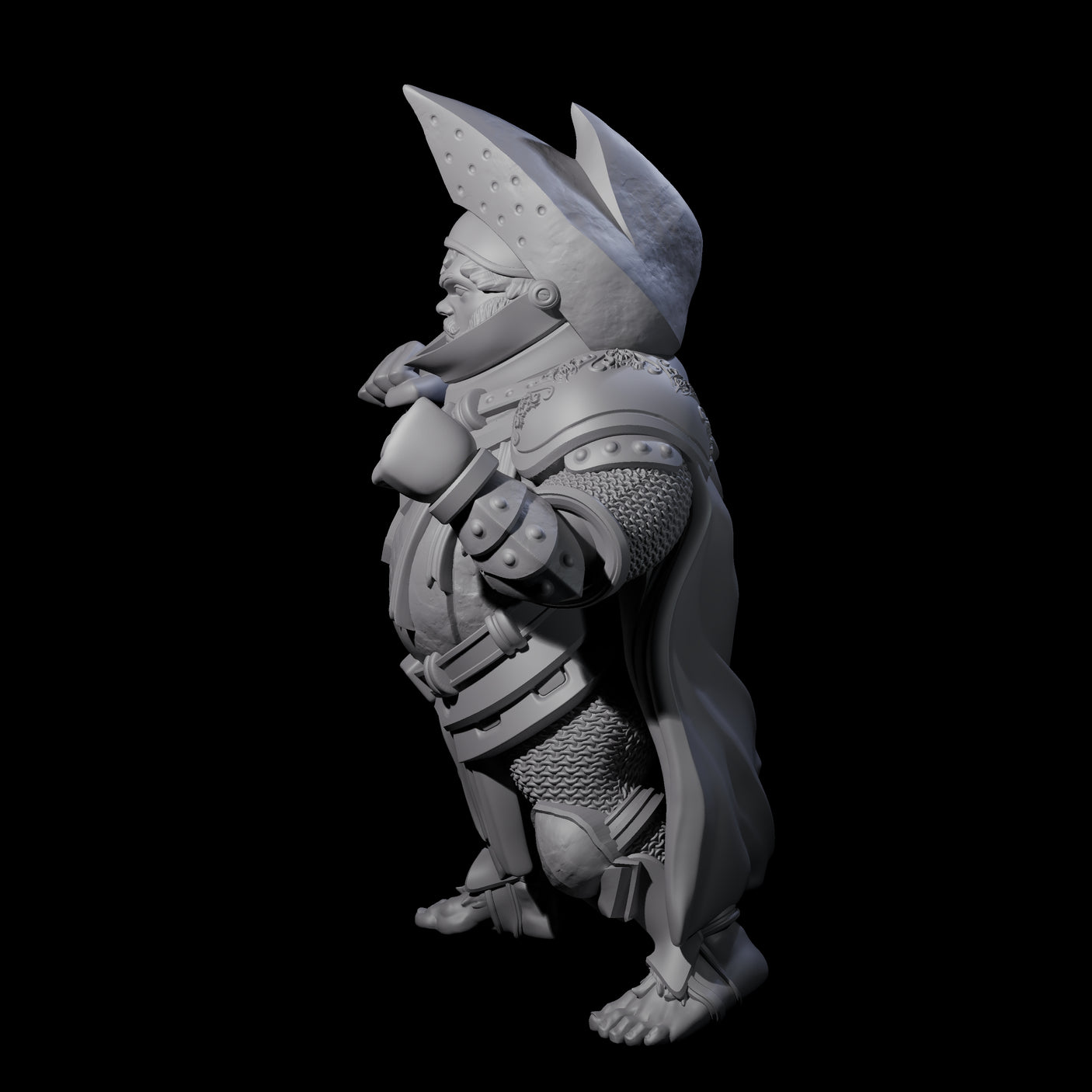 Portly Little Knight Miniature for Dungeons and Dragons, Pathfinder or other TTRPGs