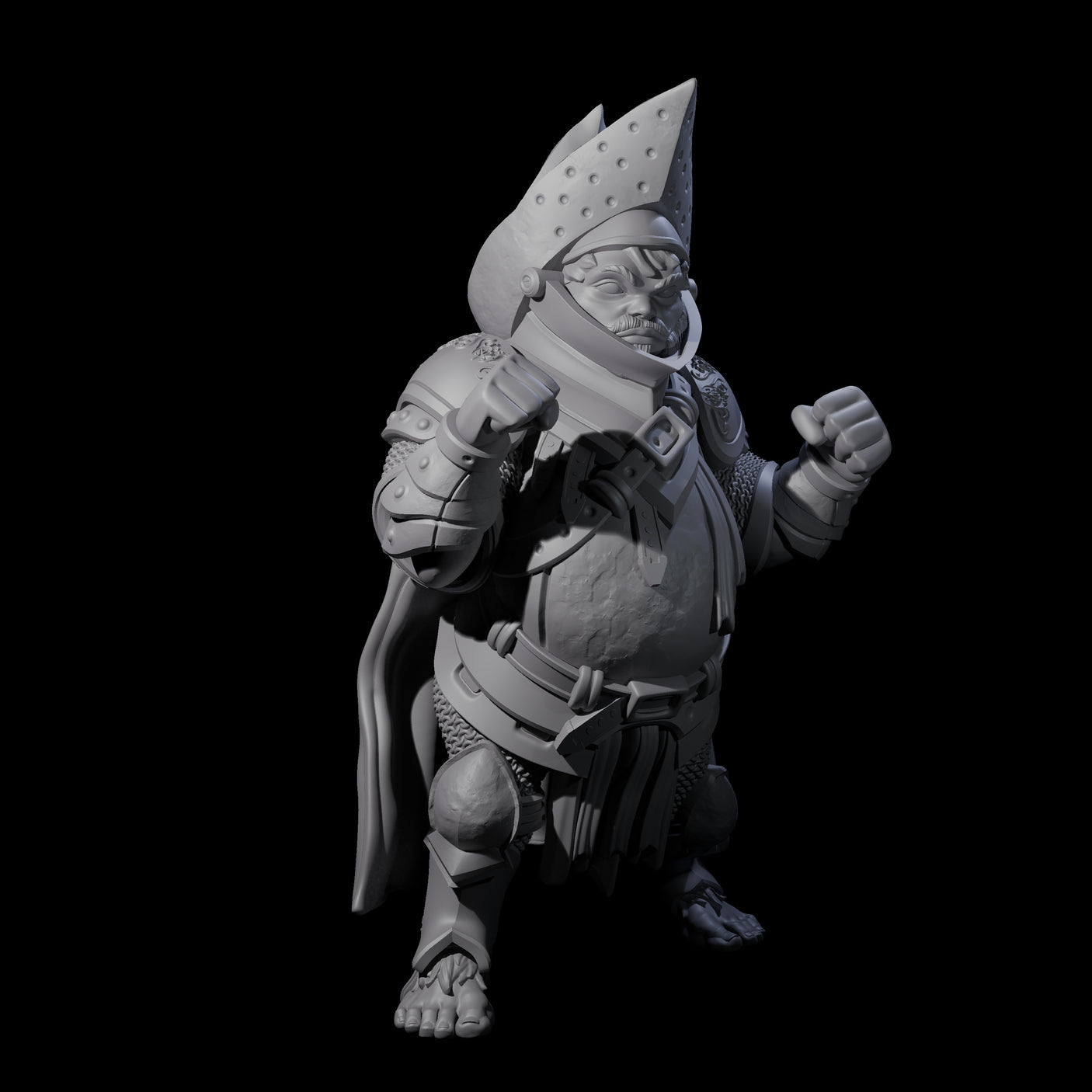 Portly Little Knight Miniature for Dungeons and Dragons, Pathfinder or other TTRPGs