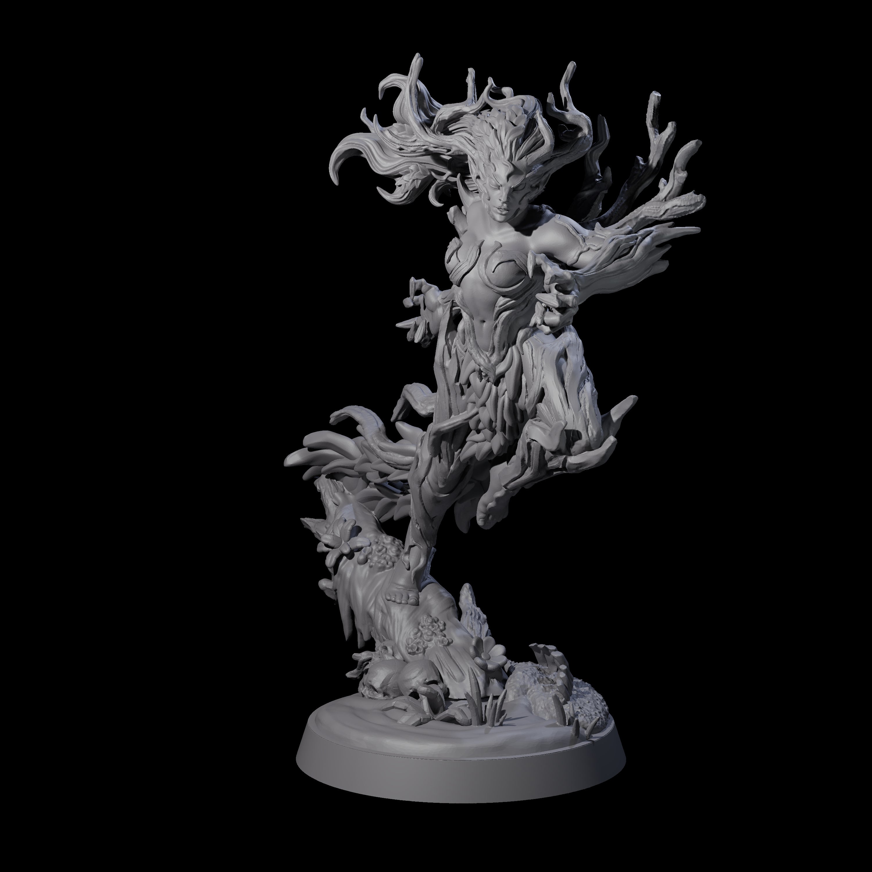 Pouncing Forest Dryad Miniature for Dungeons and Dragons, Pathfinder or other TTRPGs