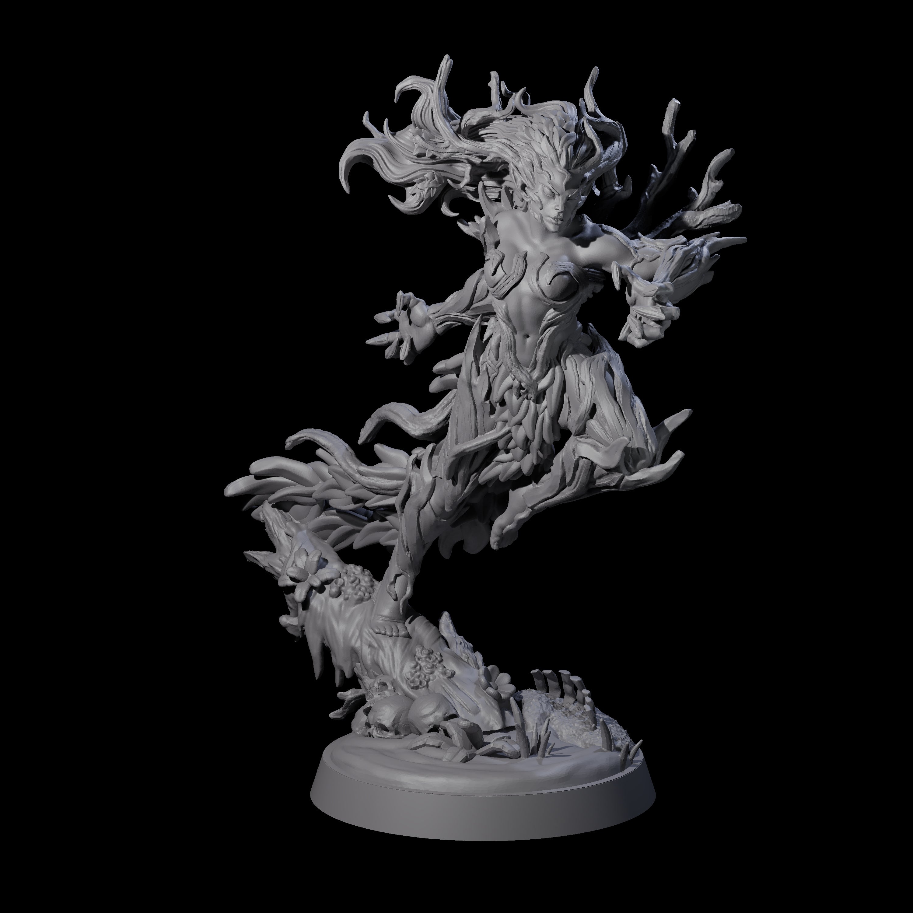 Pouncing Forest Dryad Miniature for Dungeons and Dragons, Pathfinder or other TTRPGs