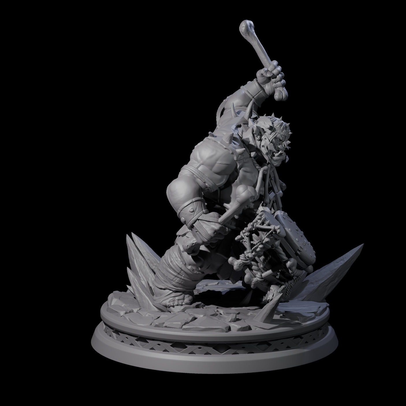 Pounding Ogre Drummer Miniature for Dungeons and Dragons, Pathfinder or other TTRPGs