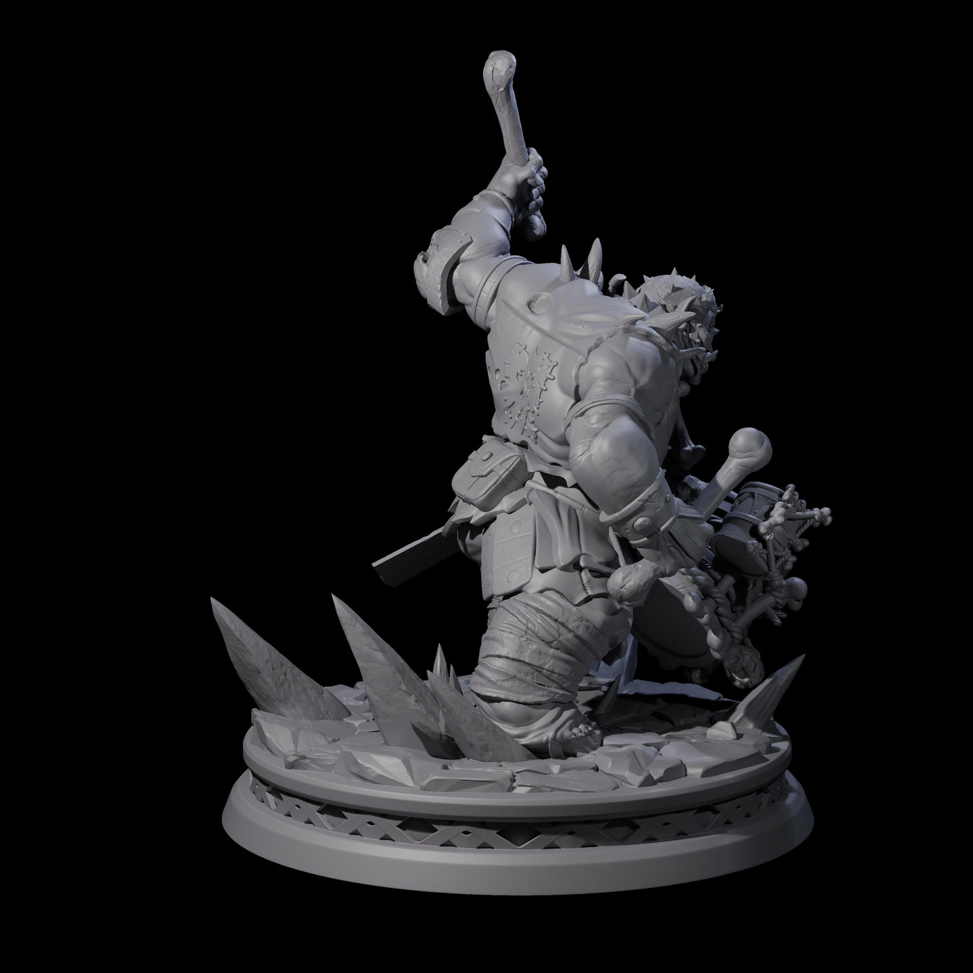 Pounding Ogre Drummer Miniature for Dungeons and Dragons, Pathfinder or other TTRPGs