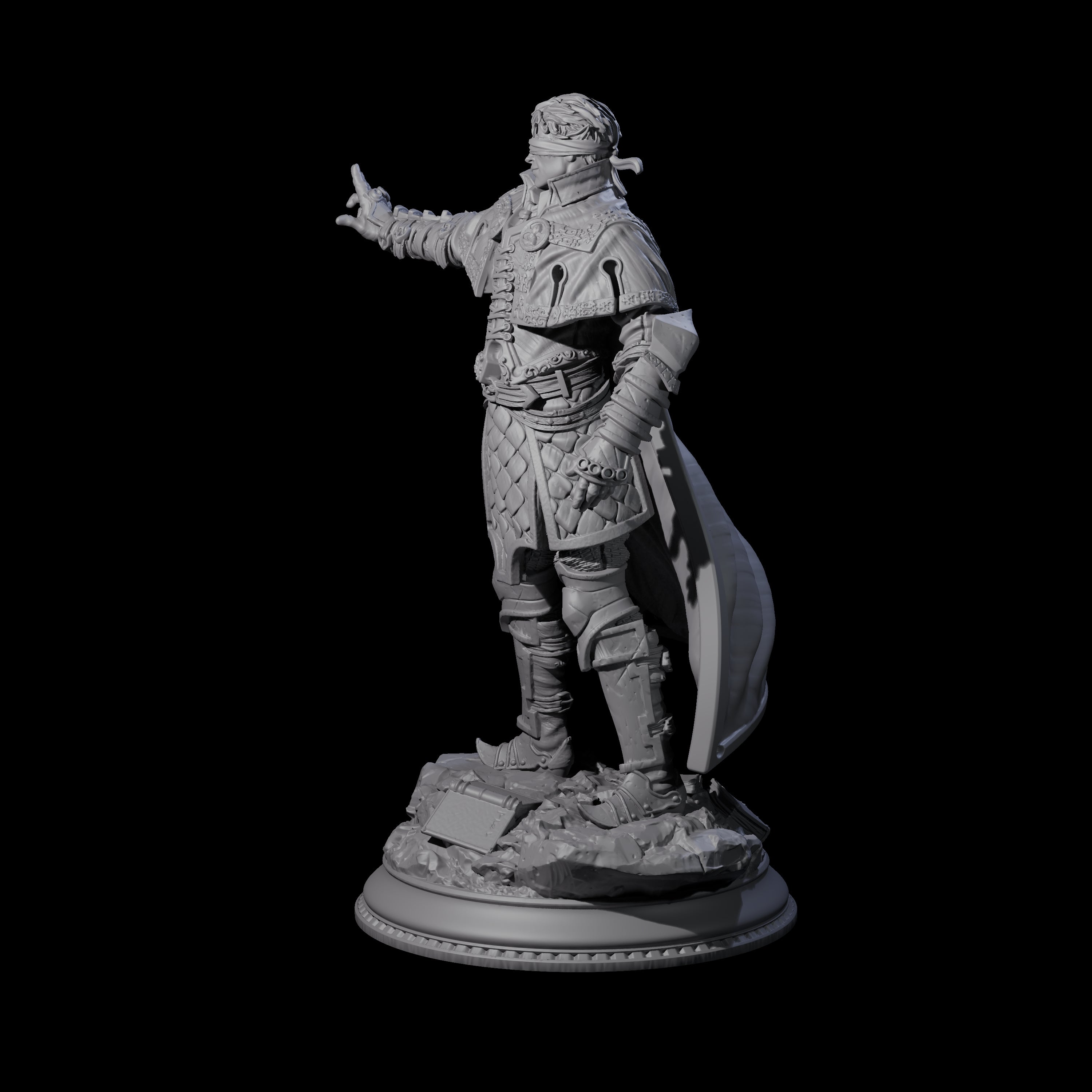 Powerful Blinded Fighter Miniature for Dungeons and Dragons, Pathfinder or other TTRPGs