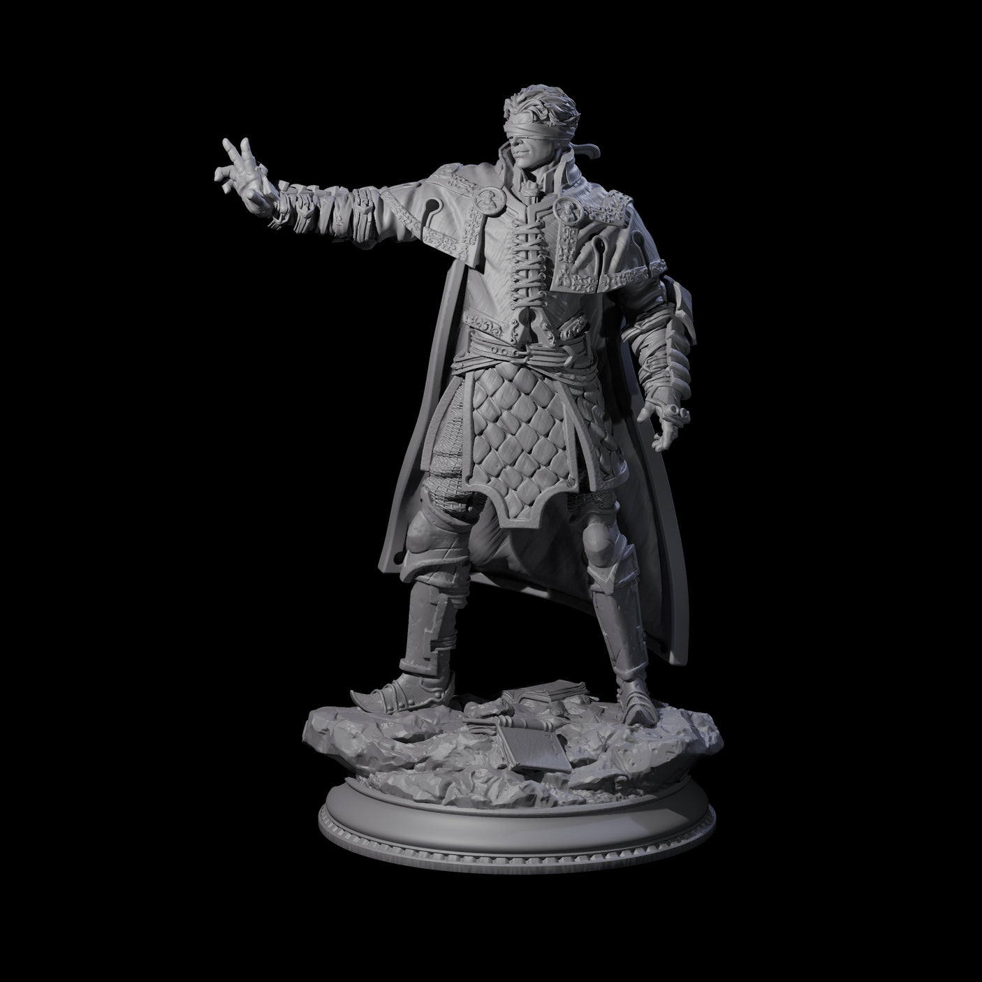 Powerful Blinded Fighter Miniature for Dungeons and Dragons, Pathfinder or other TTRPGs