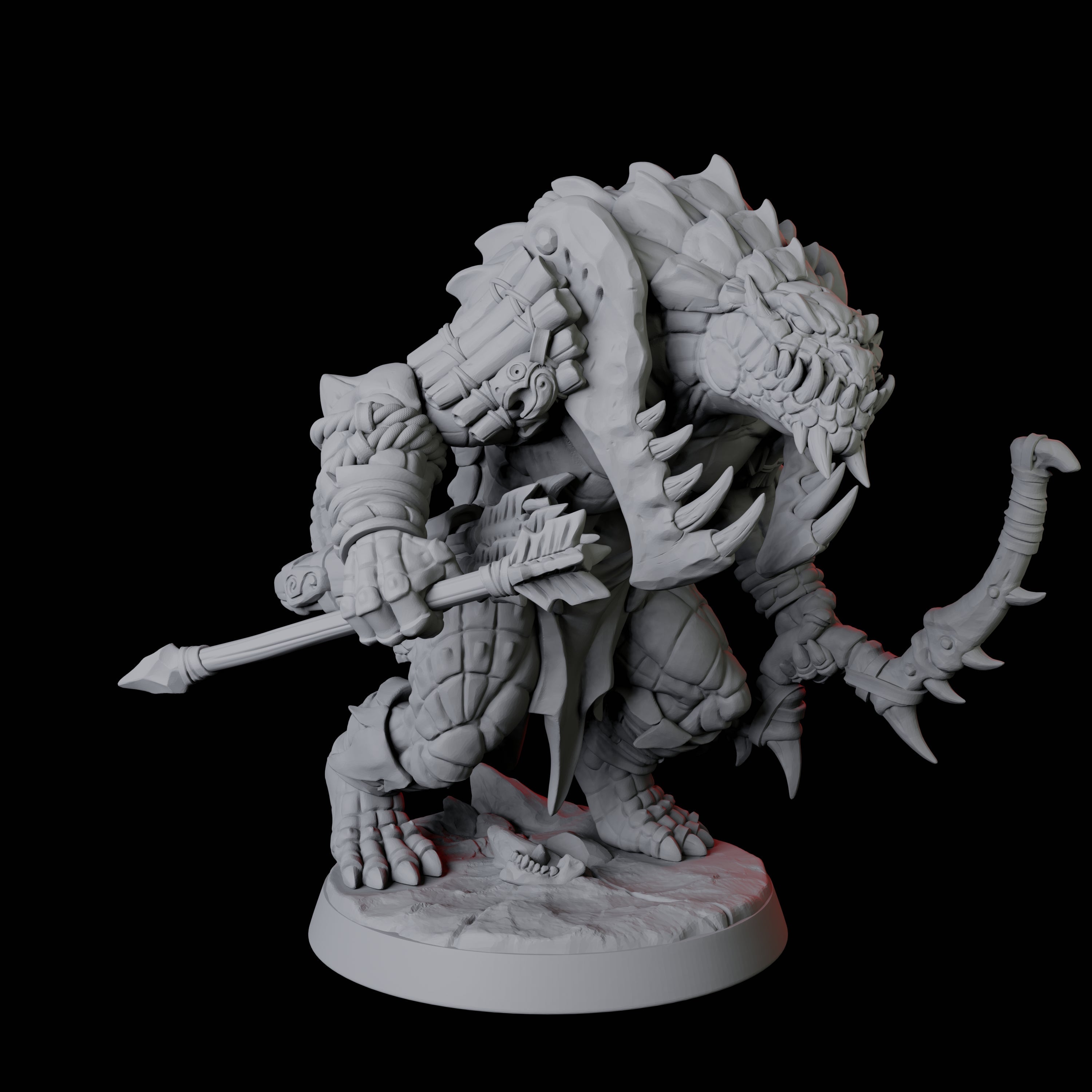 Powerful Frost Lizardfolk C Miniature for Dungeons and Dragons, Pathfinder or other TTRPGs