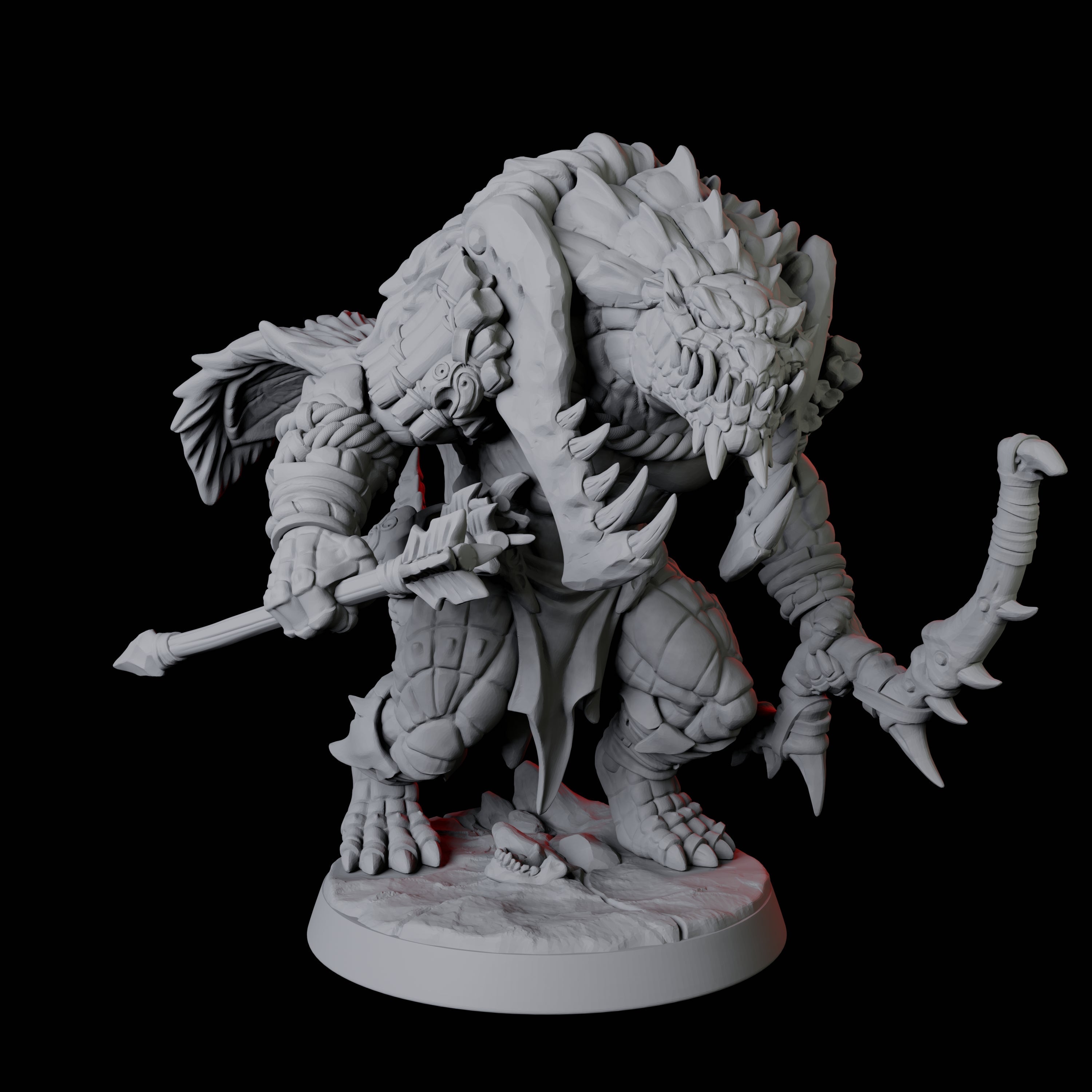 Powerful Frost Lizardfolk C Miniature for Dungeons and Dragons, Pathfinder or other TTRPGs