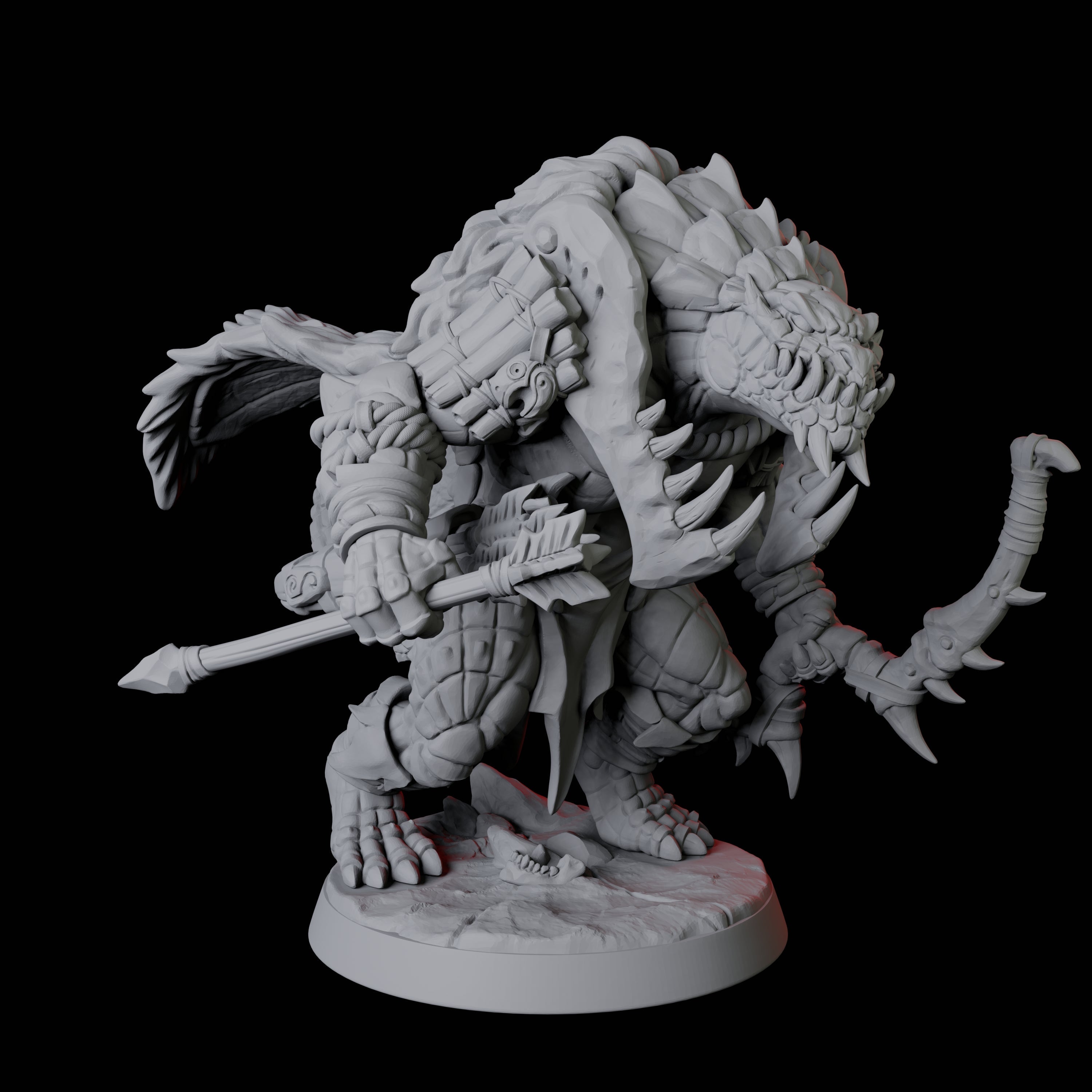 Powerful Frost Lizardfolk C Miniature for Dungeons and Dragons, Pathfinder or other TTRPGs