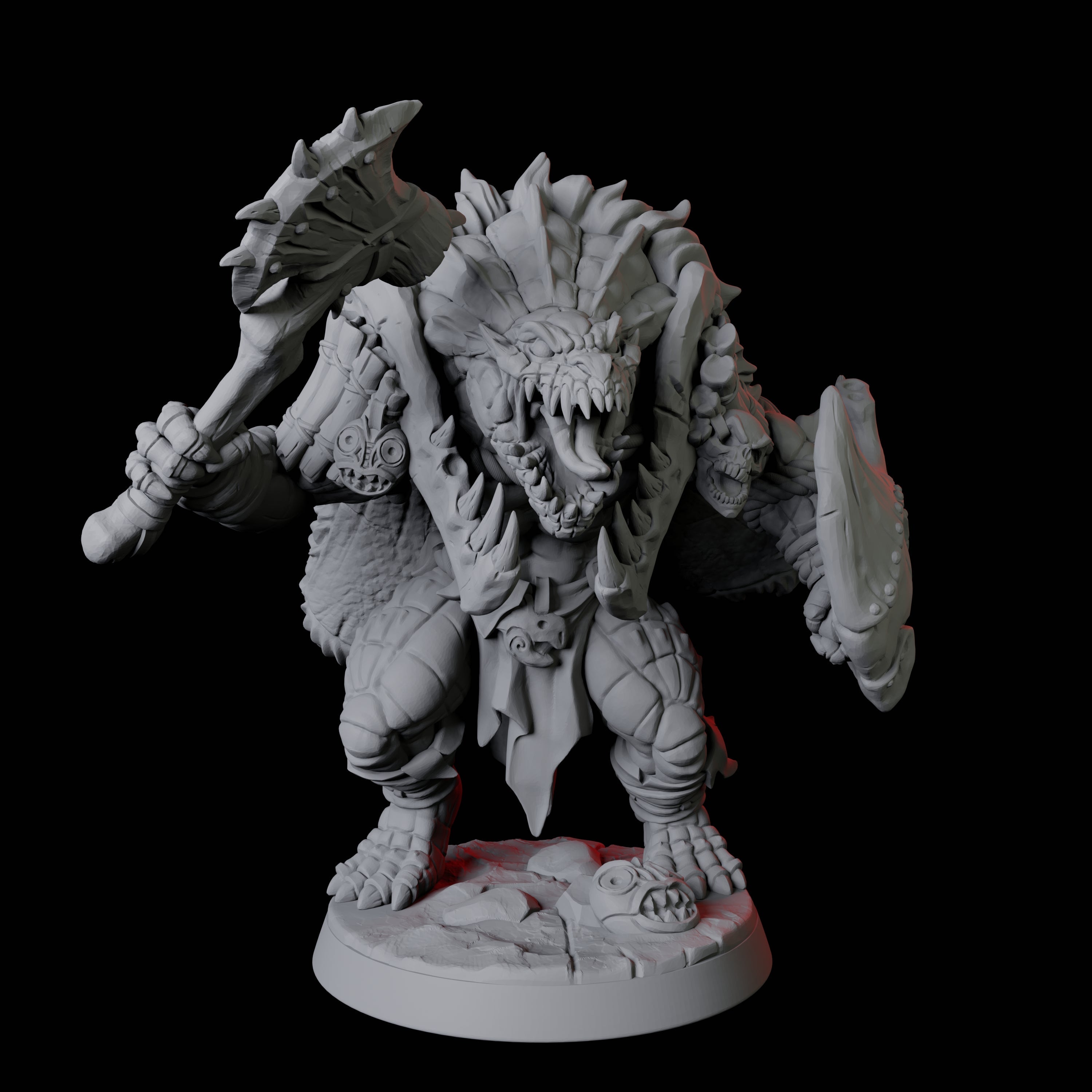 Powerful Frost Lizardfolk D Miniature for Dungeons and Dragons, Pathfinder or other TTRPGs