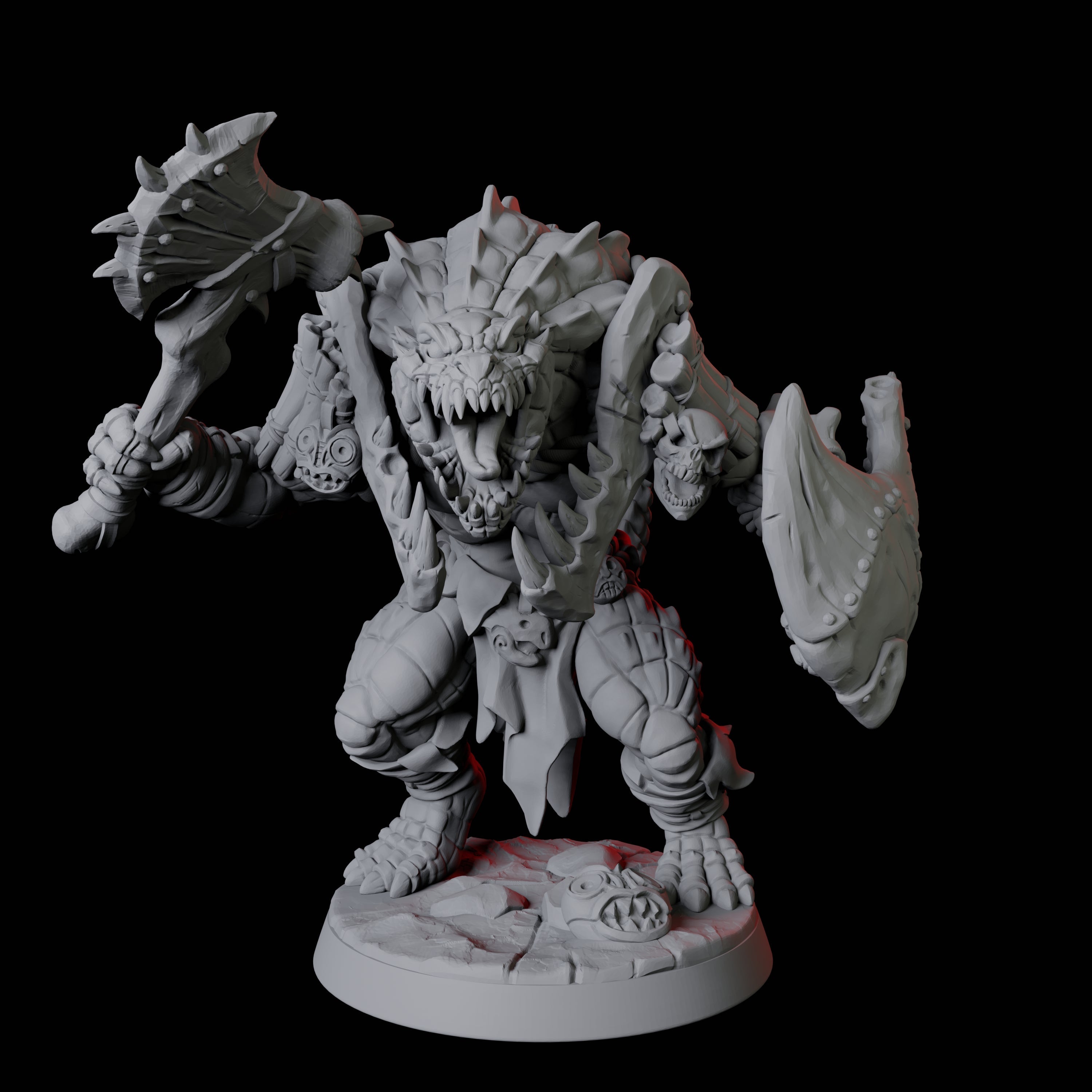 Powerful Frost Lizardfolk D Miniature for Dungeons and Dragons, Pathfinder or other TTRPGs