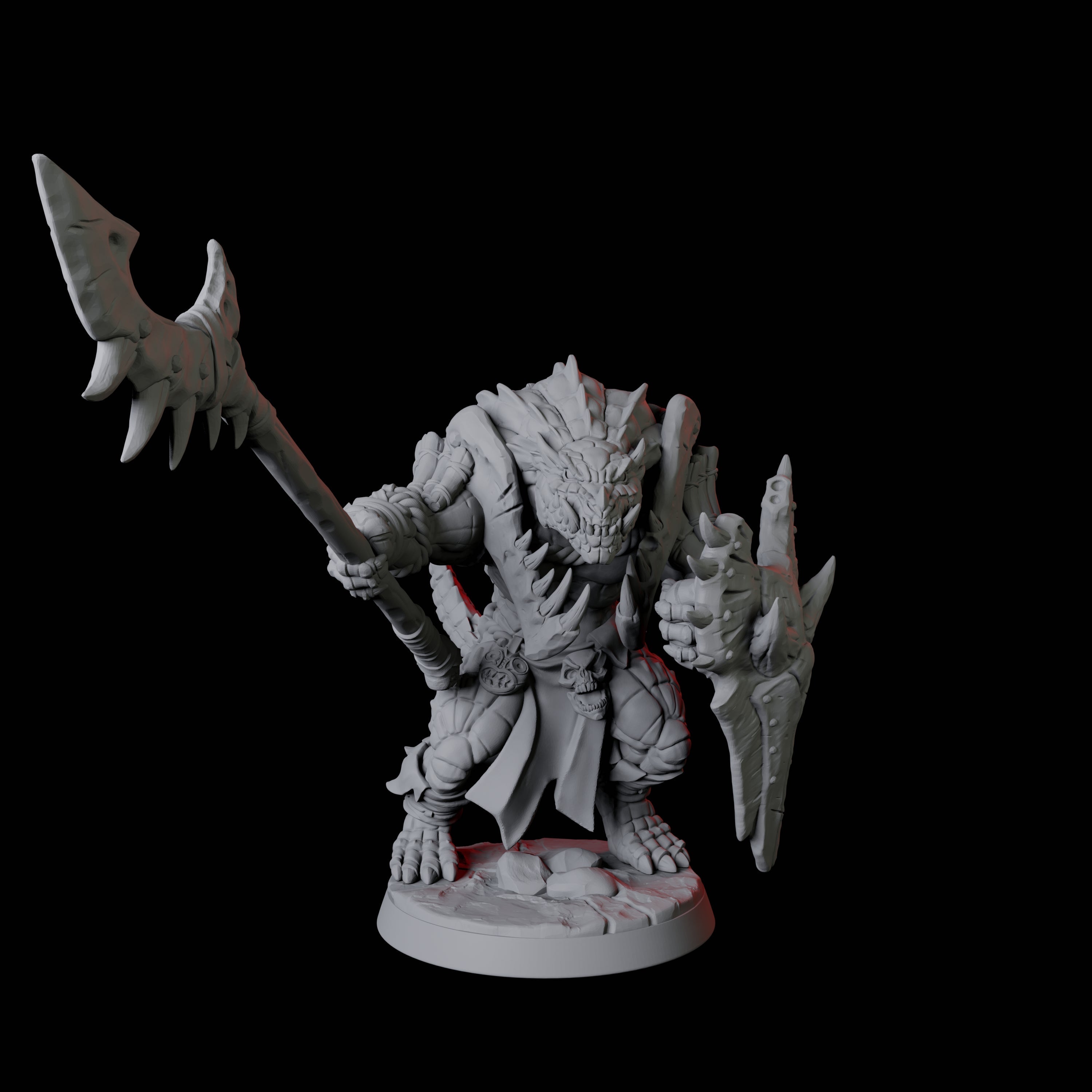 Powerful Frost Lizardfolk F Miniature for Dungeons and Dragons, Pathfinder or other TTRPGs