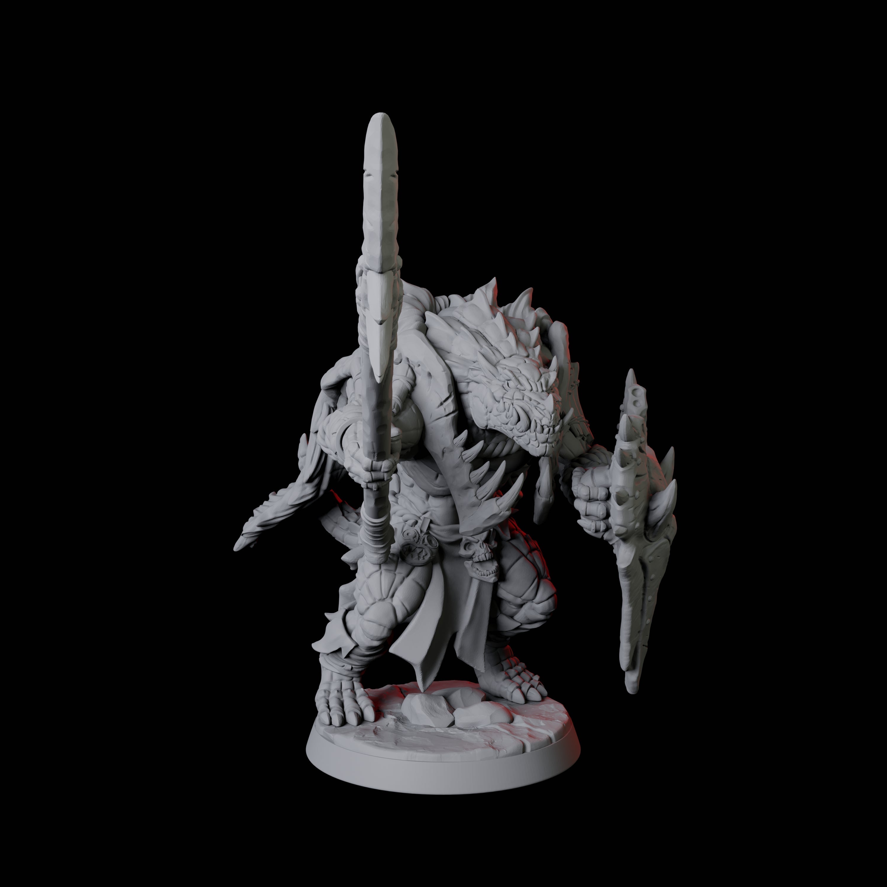 Powerful Frost Lizardfolk F Miniature for Dungeons and Dragons, Pathfinder or other TTRPGs