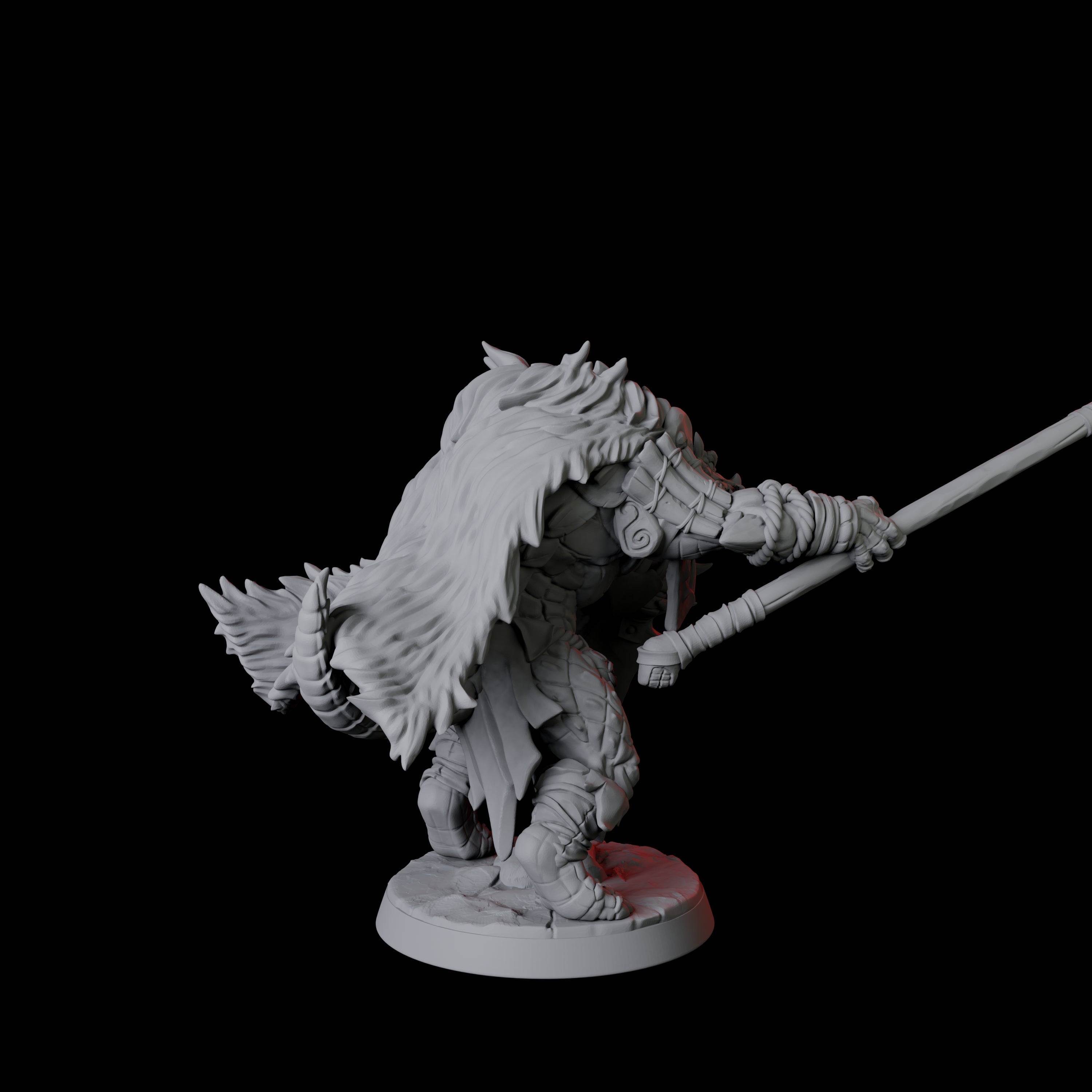 Powerful Frost Lizardfolk F Miniature for Dungeons and Dragons, Pathfinder or other TTRPGs