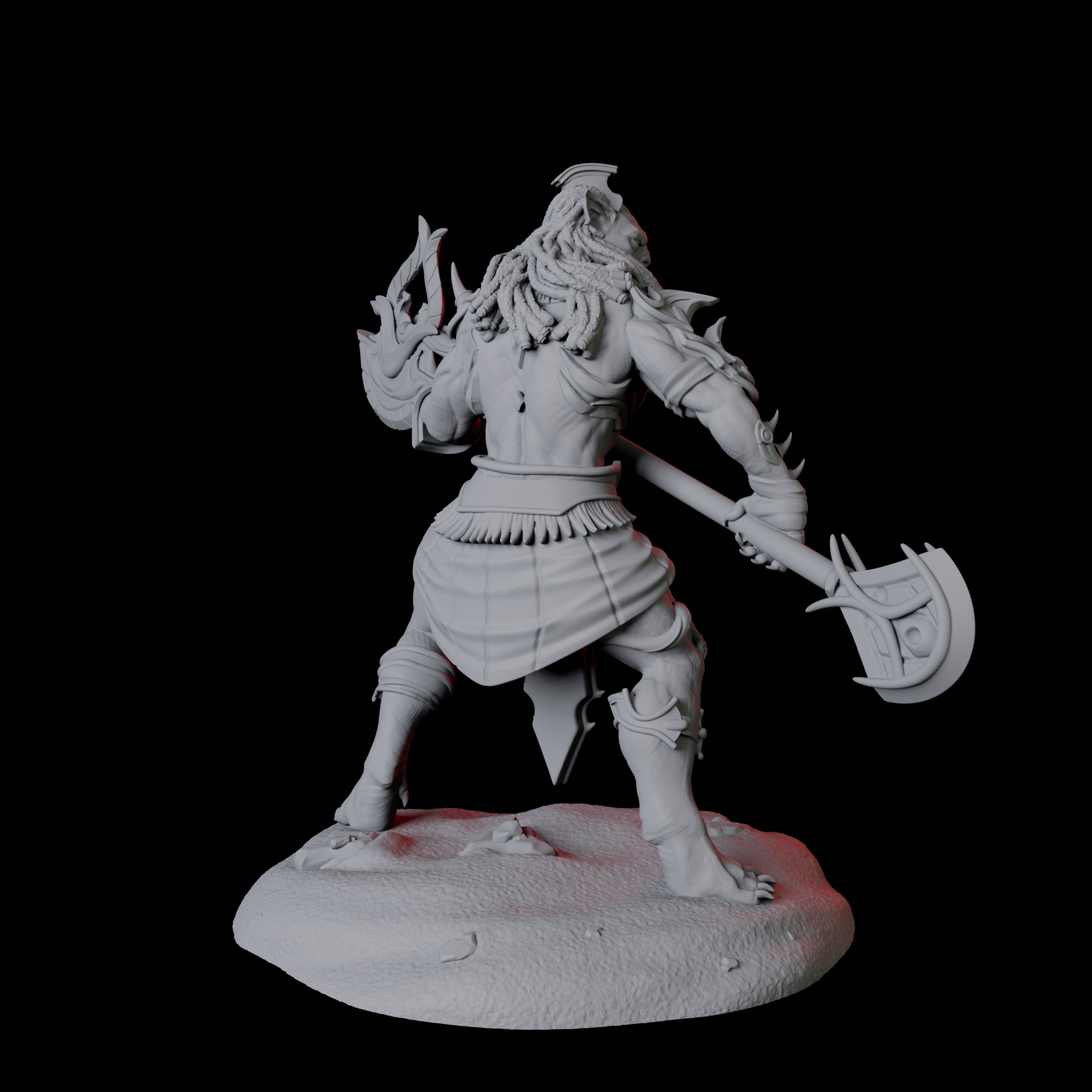 Powerful Tabaxi Warrior C Miniature for Dungeons and Dragons, Pathfinder or other TTRPGs
