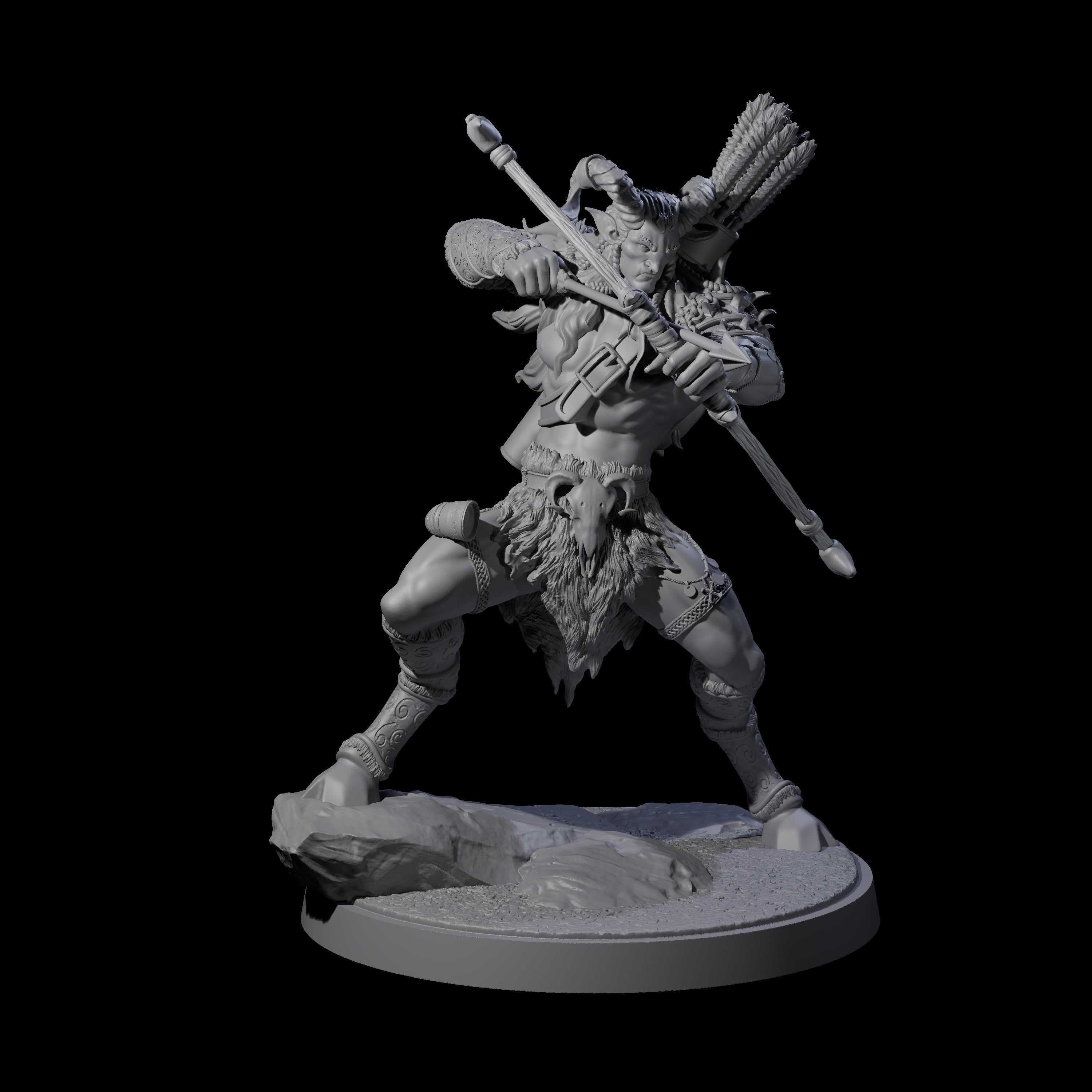 Precise Satyr Marksman A Miniature for Dungeons and Dragons, Pathfinder or other TTRPGs