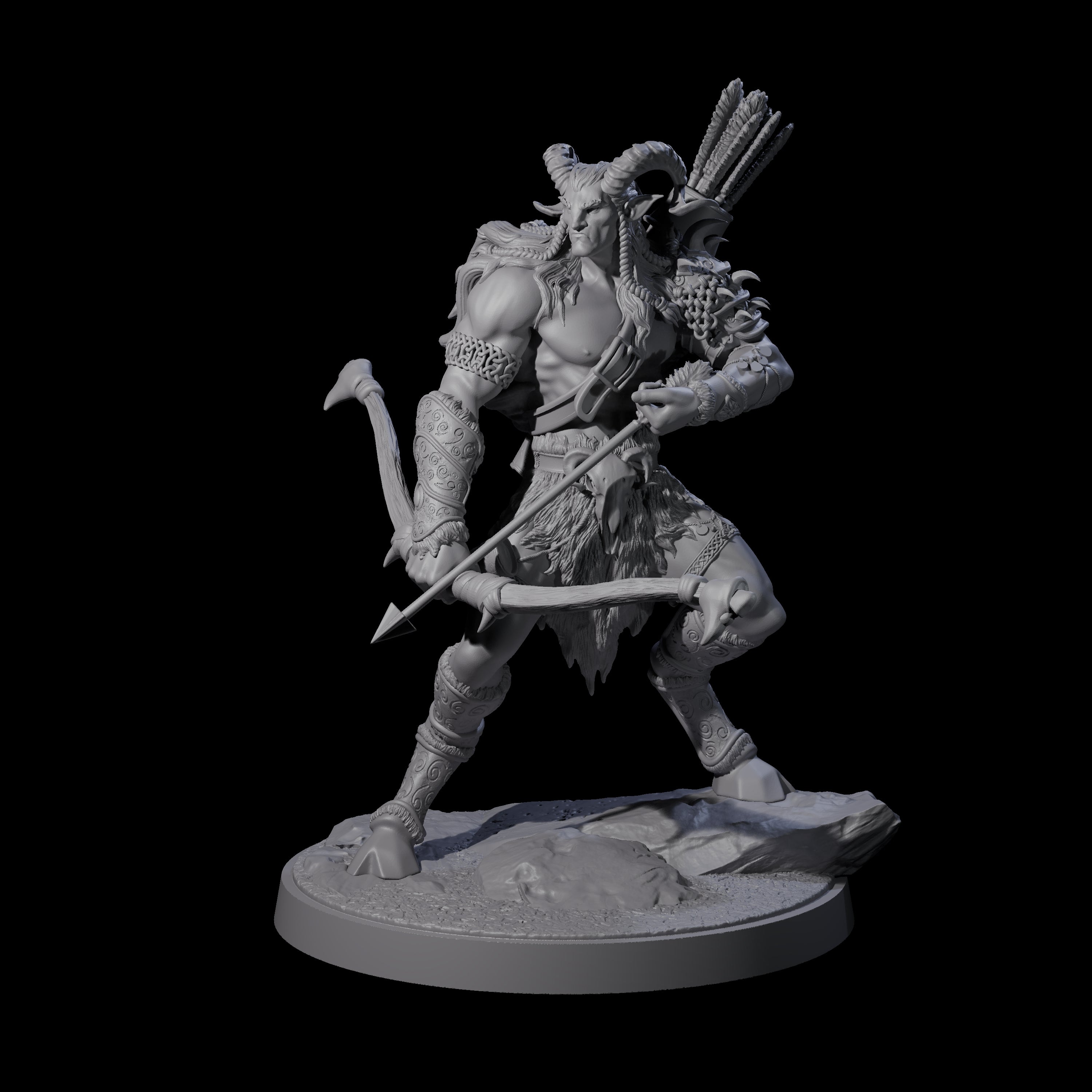 Precise Satyr Marksman B Miniature for Dungeons and Dragons, Pathfinder or other TTRPGs