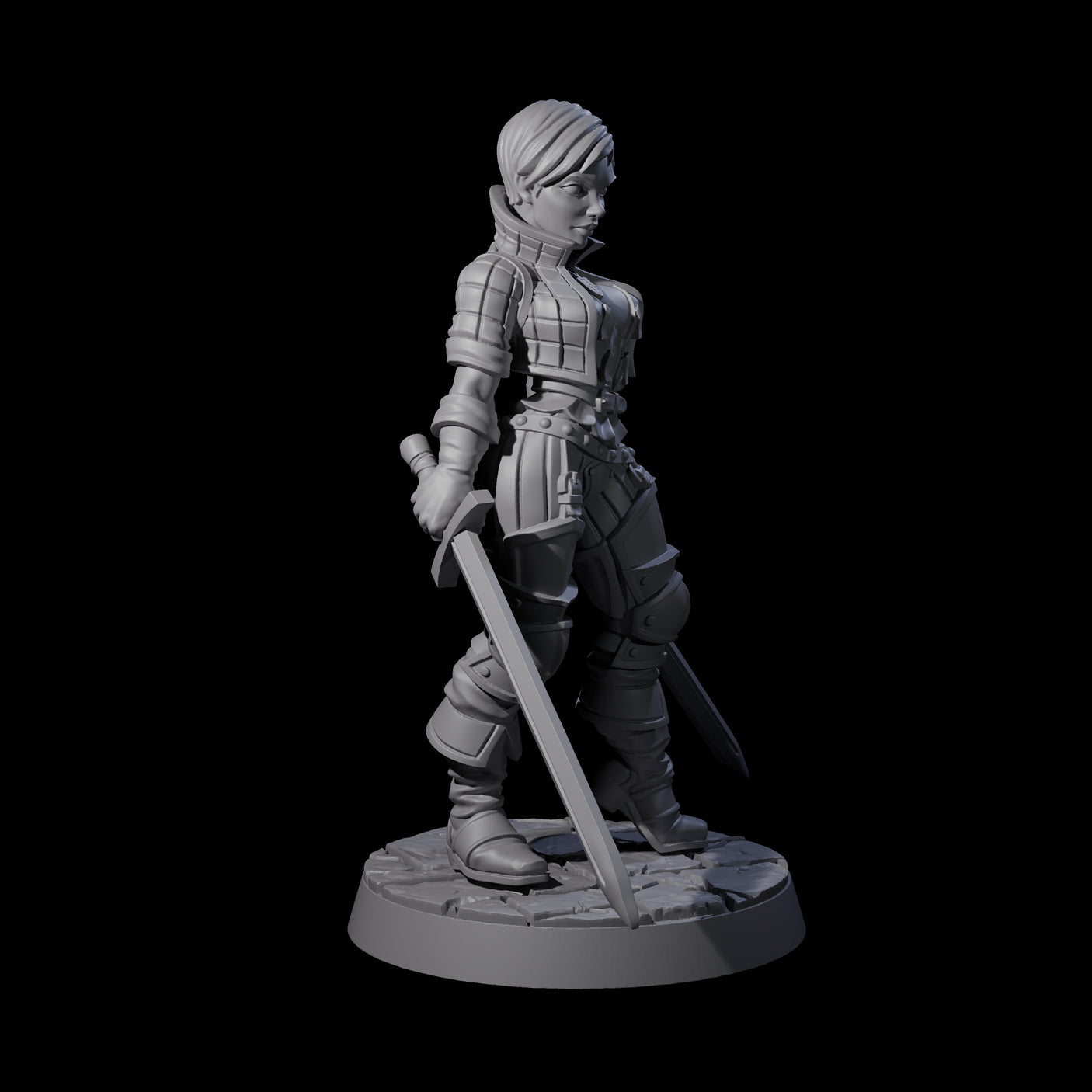 Prepared Duel Sword Fighter Miniature for Dungeons and Dragons, Pathfinder or other TTRPGs