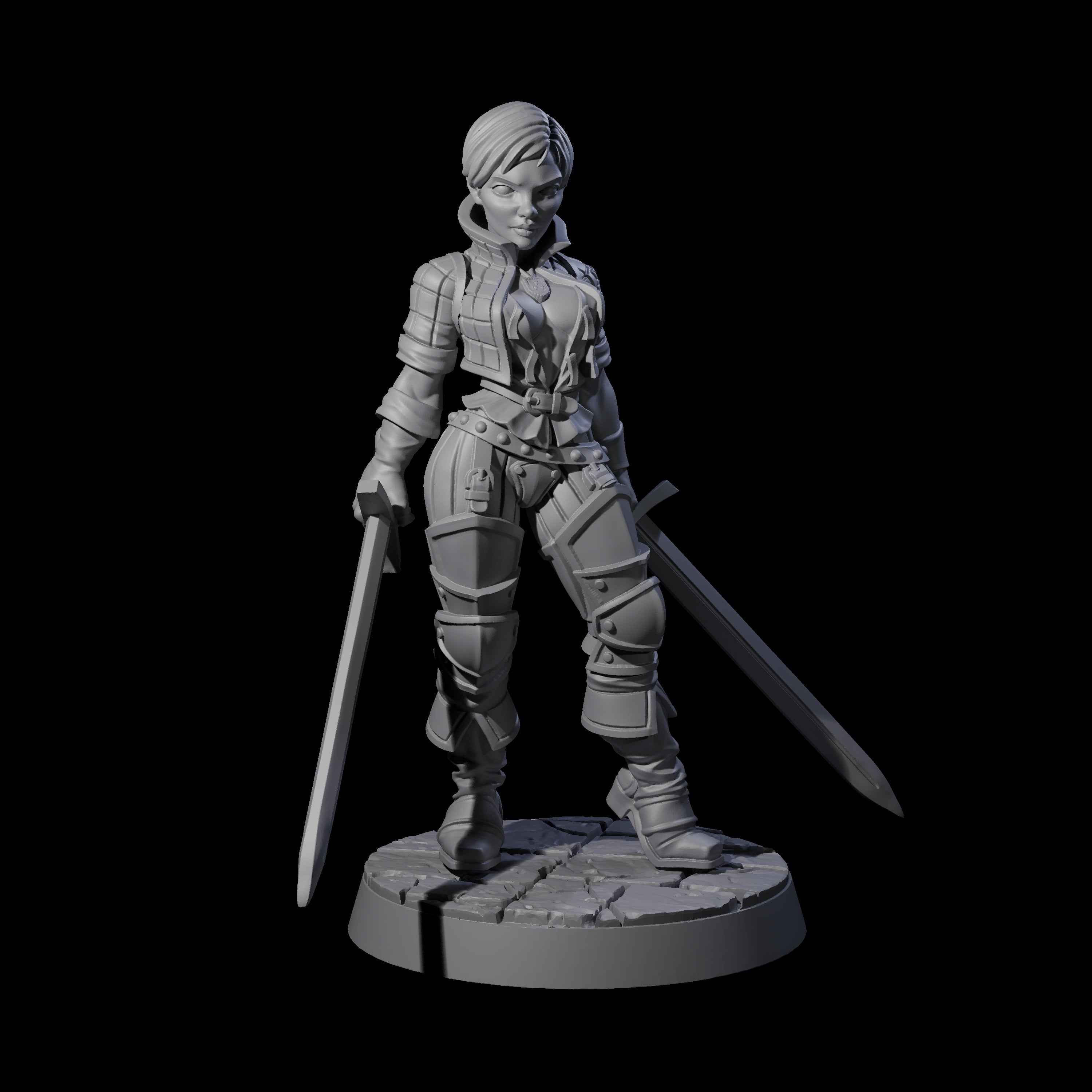 Prepared Duel Sword Fighter Miniature for Dungeons and Dragons, Pathfinder or other TTRPGs