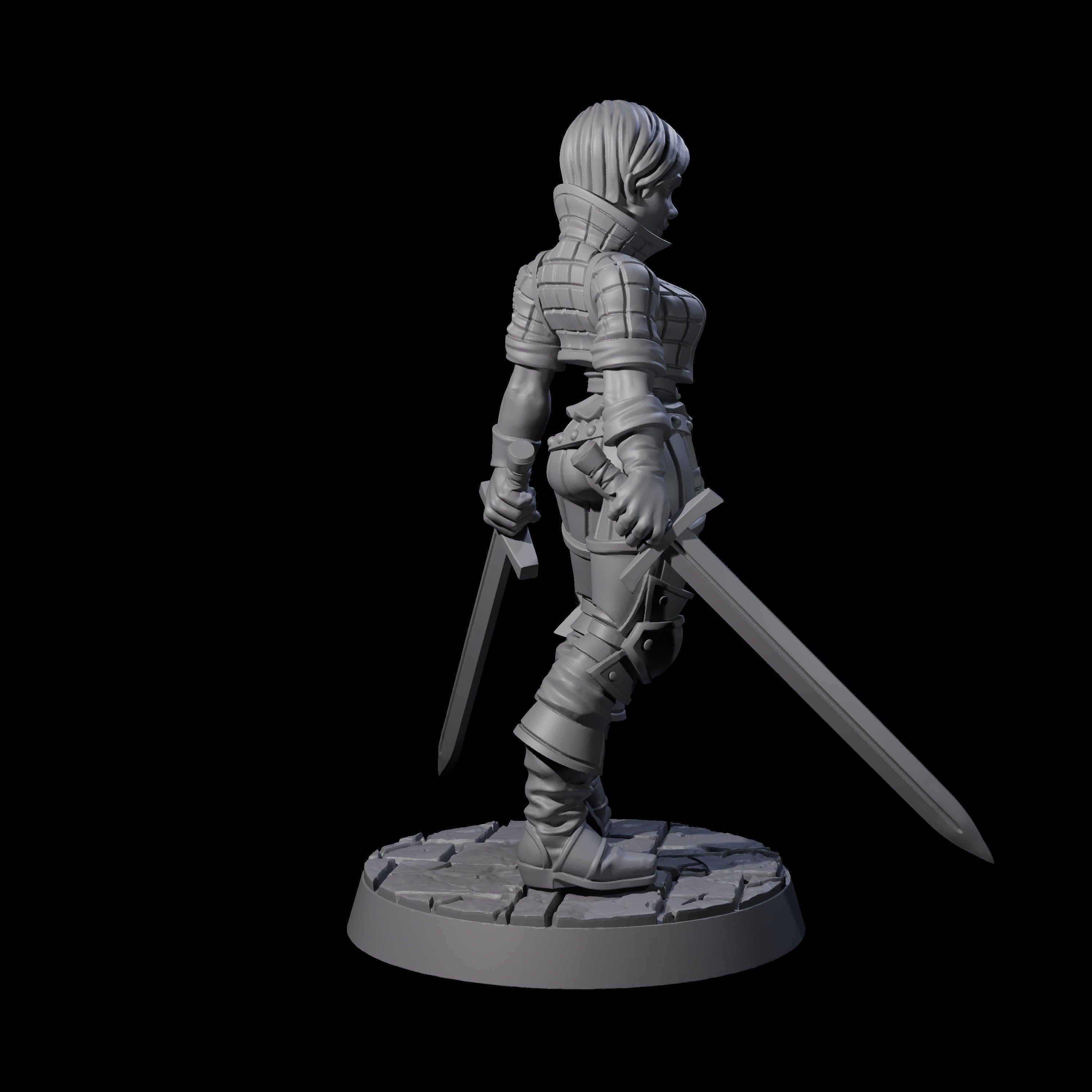 Prepared Duel Sword Fighter Miniature for Dungeons and Dragons, Pathfinder or other TTRPGs
