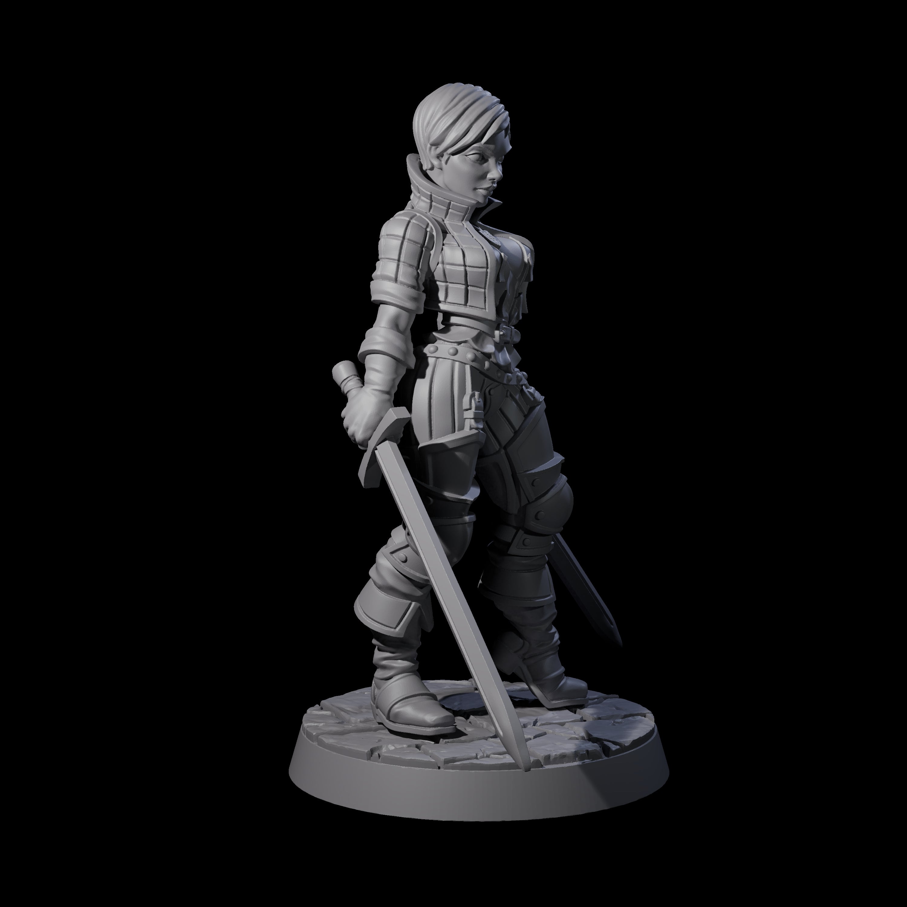 Prepared Duel Sword Fighter Miniature for Dungeons and Dragons, Pathfinder or other TTRPGs
