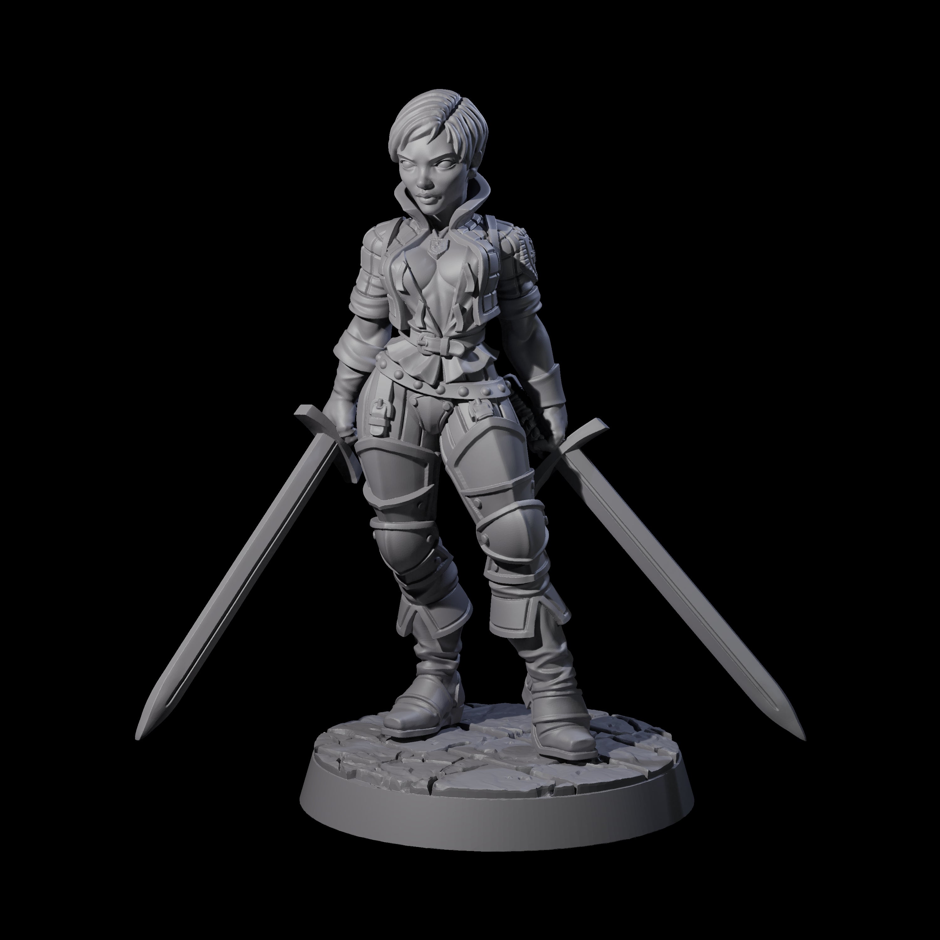 Prepared Duel Sword Fighter Miniature for Dungeons and Dragons, Pathfinder or other TTRPGs