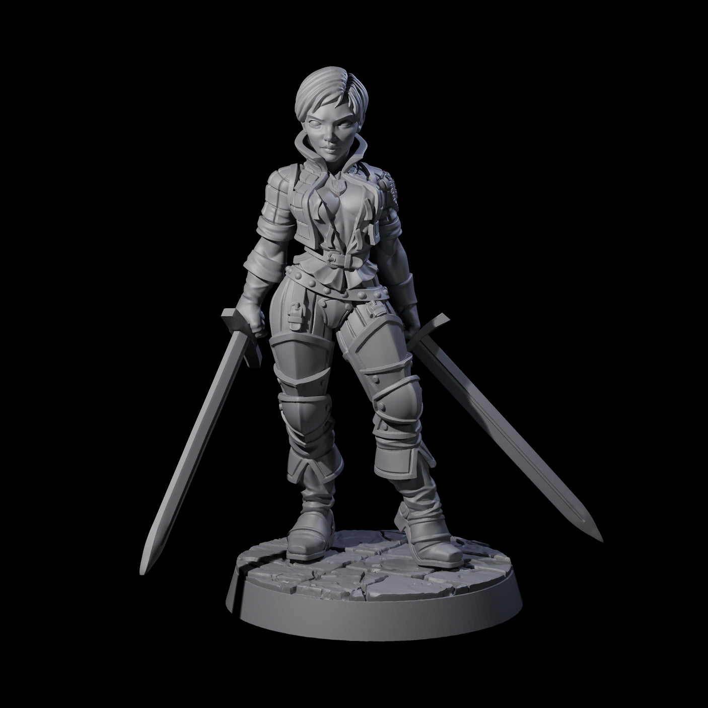 Prepared Duel Sword Fighter Miniature for Dungeons and Dragons, Pathfinder or other TTRPGs