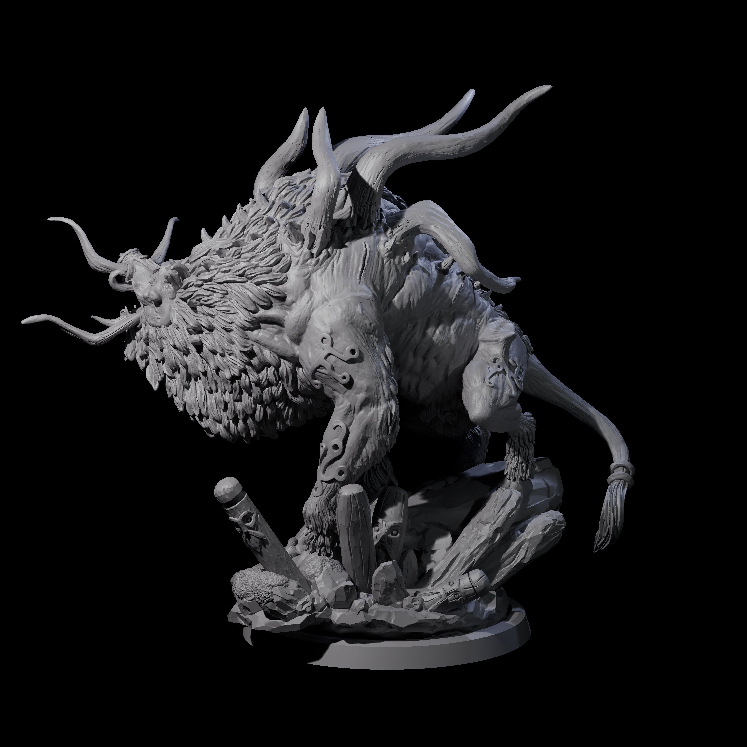 Primal Forest Beast of the Green Wastes B Miniature for Dungeons and Dragons, Pathfinder or other TTRPGs