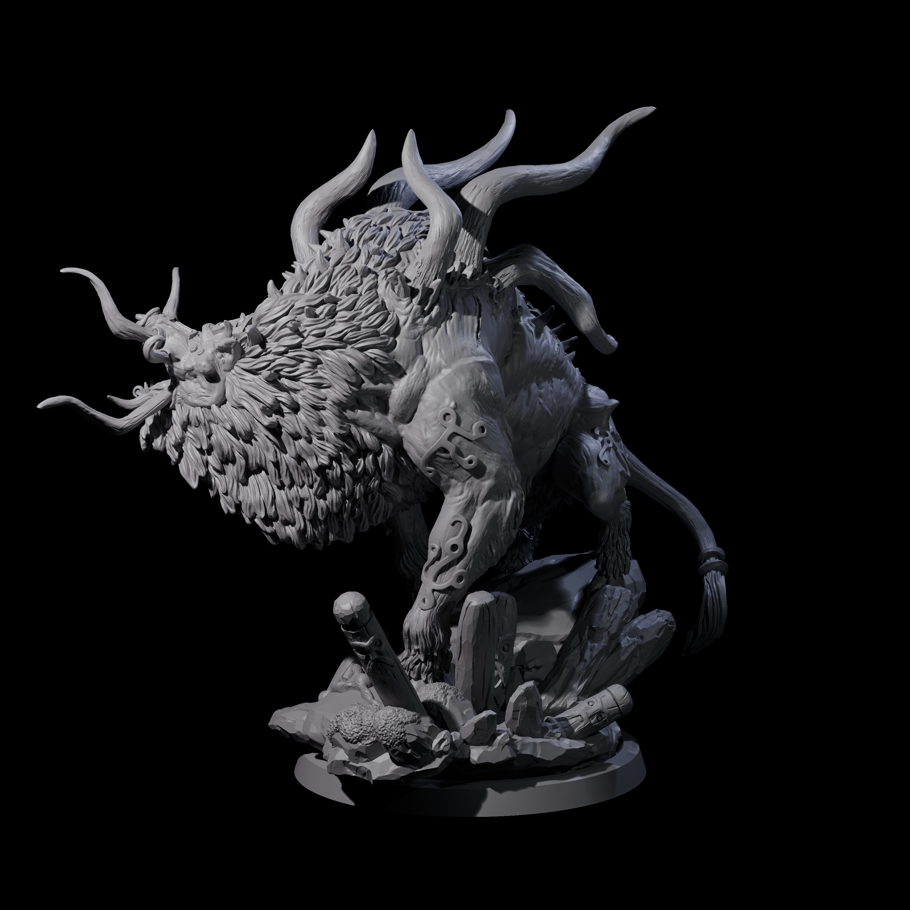 Primal Forest Beast of the Green Wastes B Miniature for Dungeons and Dragons, Pathfinder or other TTRPGs