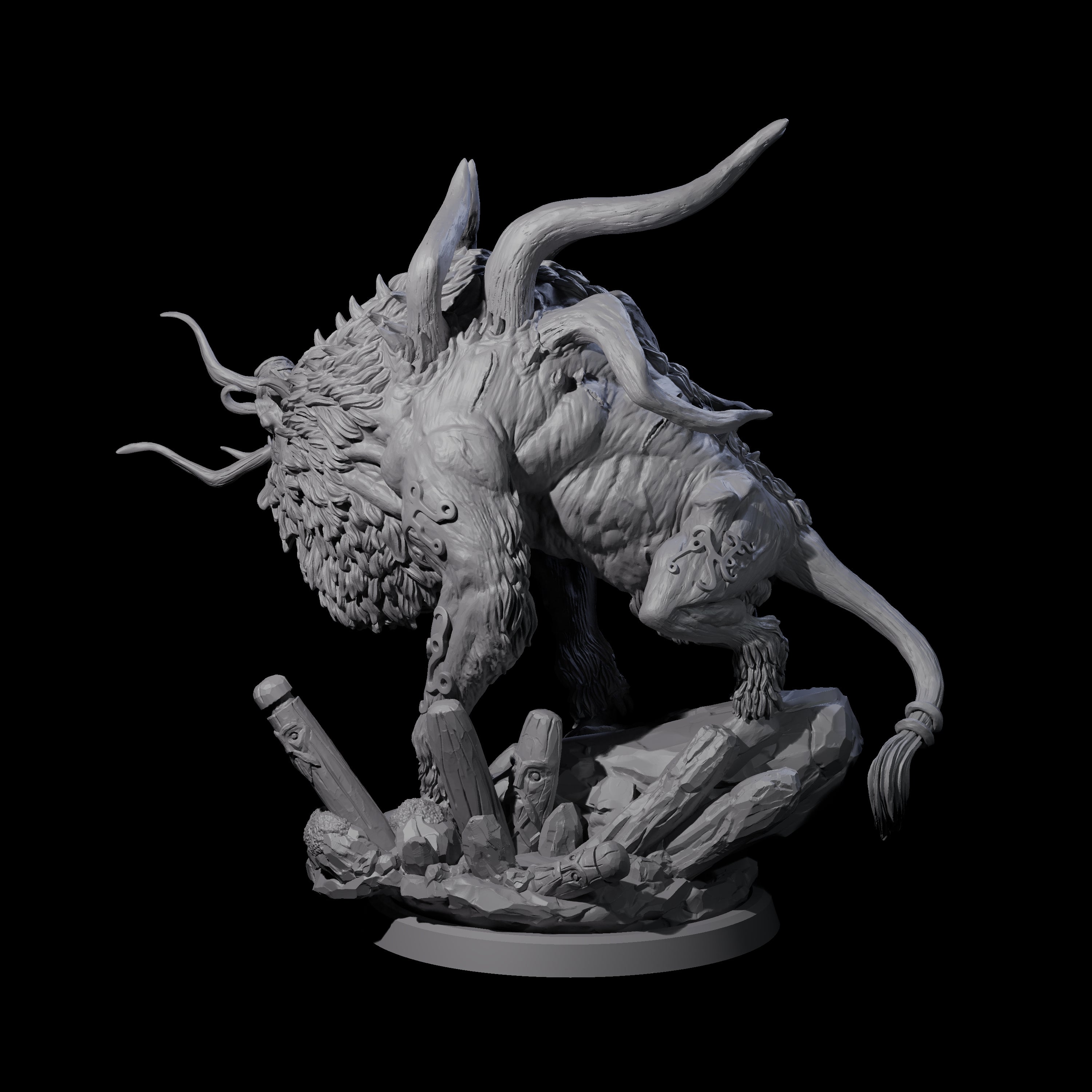 Primal Forest Beast of the Green Wastes B Miniature for Dungeons and Dragons, Pathfinder or other TTRPGs