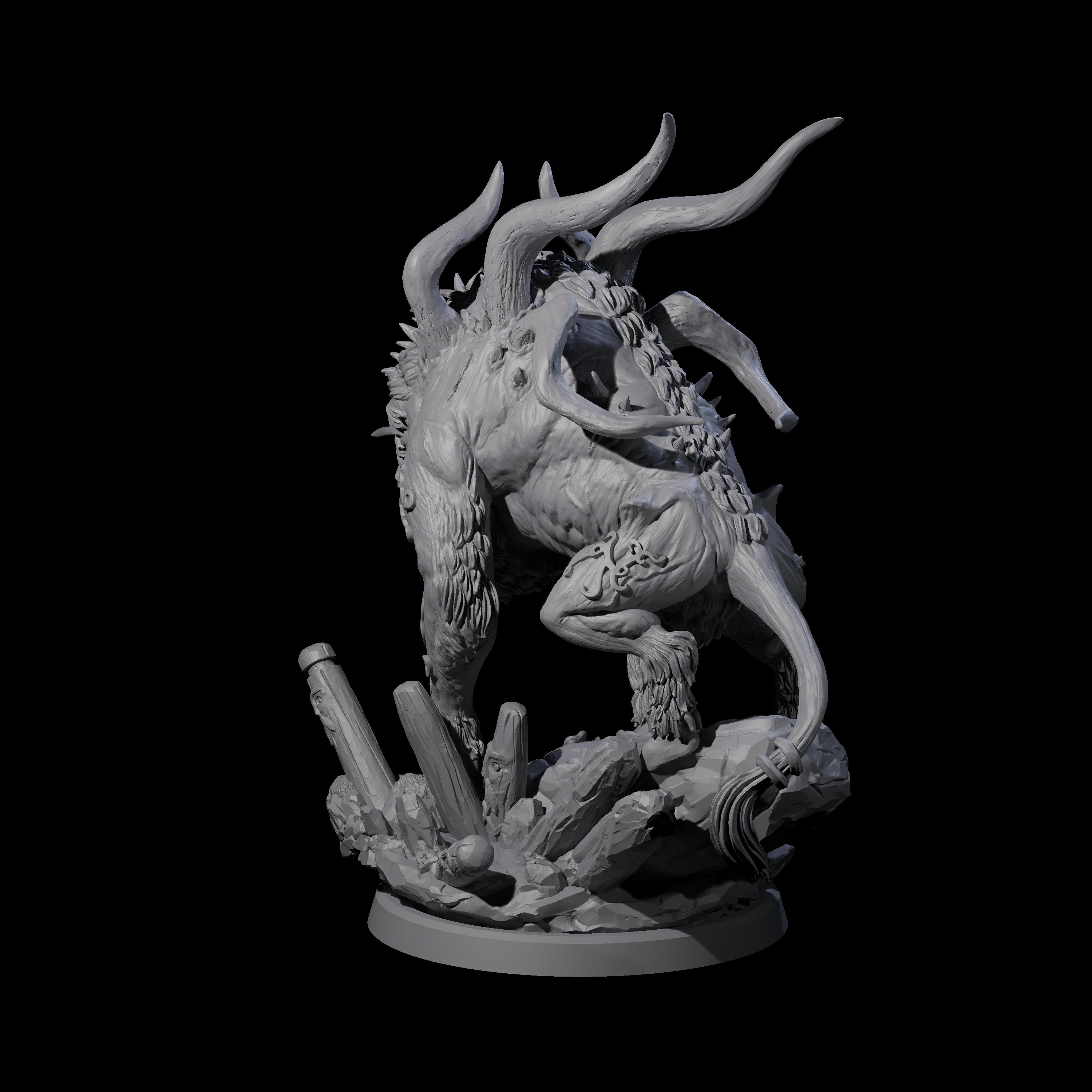 Primal Forest Beast of the Green Wastes B Miniature for Dungeons and Dragons, Pathfinder or other TTRPGs