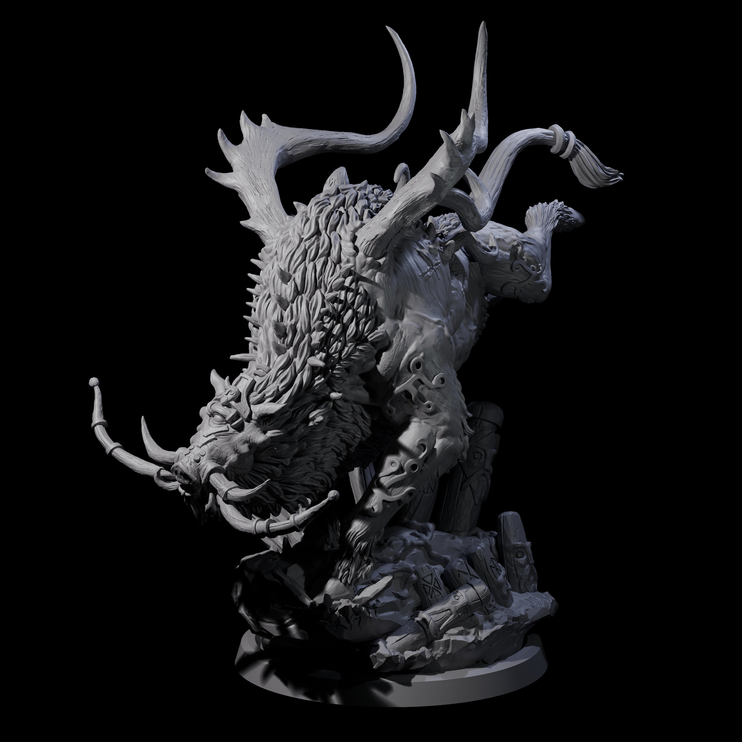 Primal Forest Beast of the Green Wastes C Miniature for Dungeons and Dragons, Pathfinder or other TTRPGs