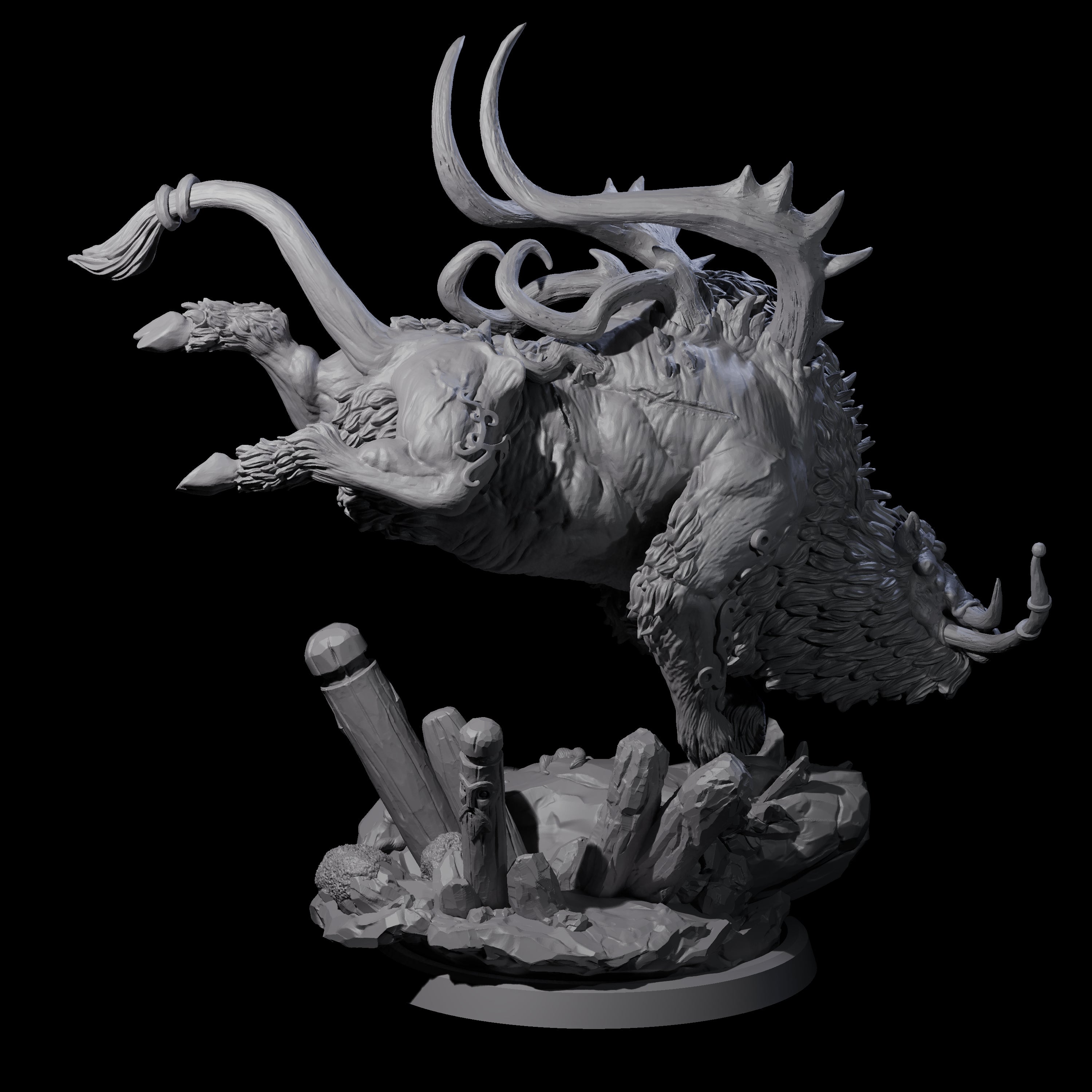 Primal Forest Beast of the Green Wastes C Miniature for Dungeons and Dragons, Pathfinder or other TTRPGs
