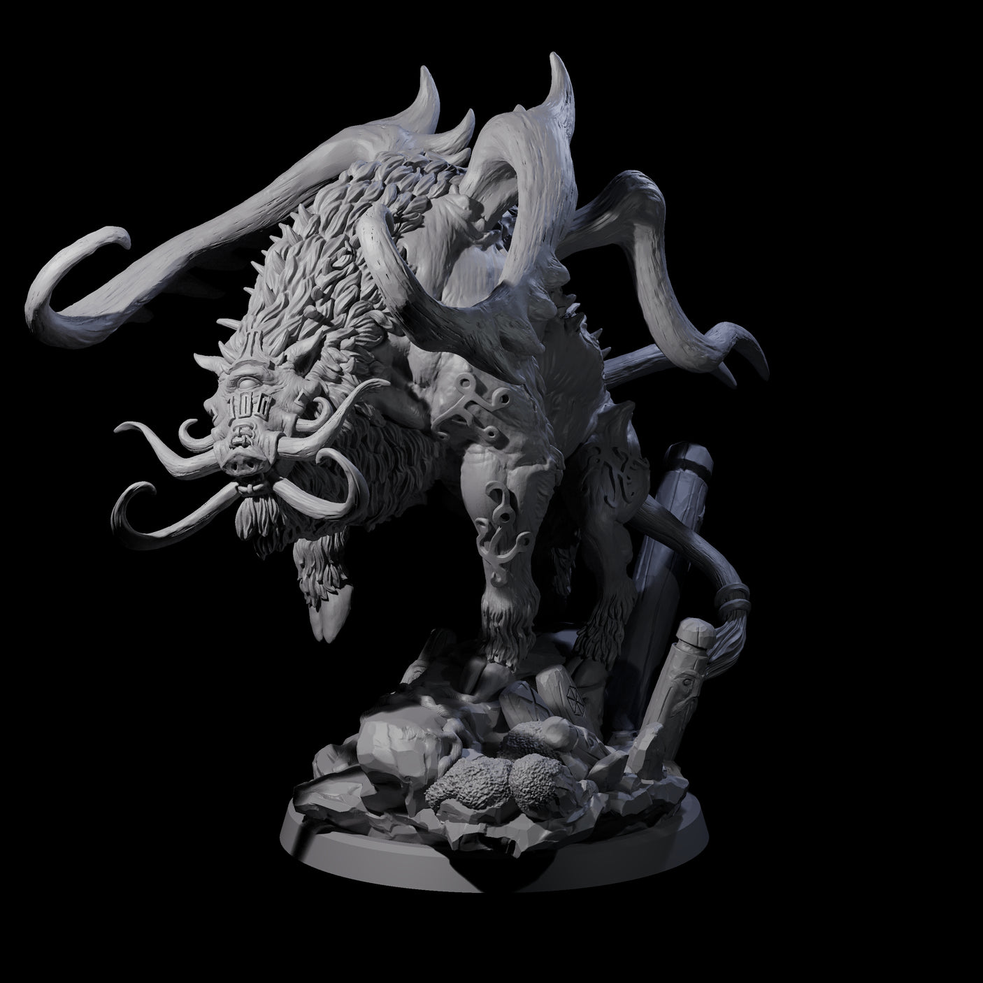 Primal Forest Beast of the Green Wastes D Miniature for Dungeons and Dragons, Pathfinder or other TTRPGs