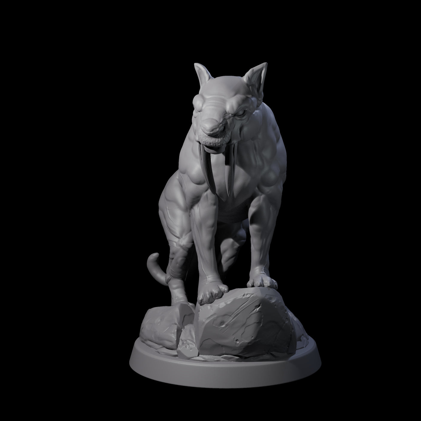 Primal Sabertooth Predator Miniature for Dungeons and Dragons, Pathfinder or other TTRPGs